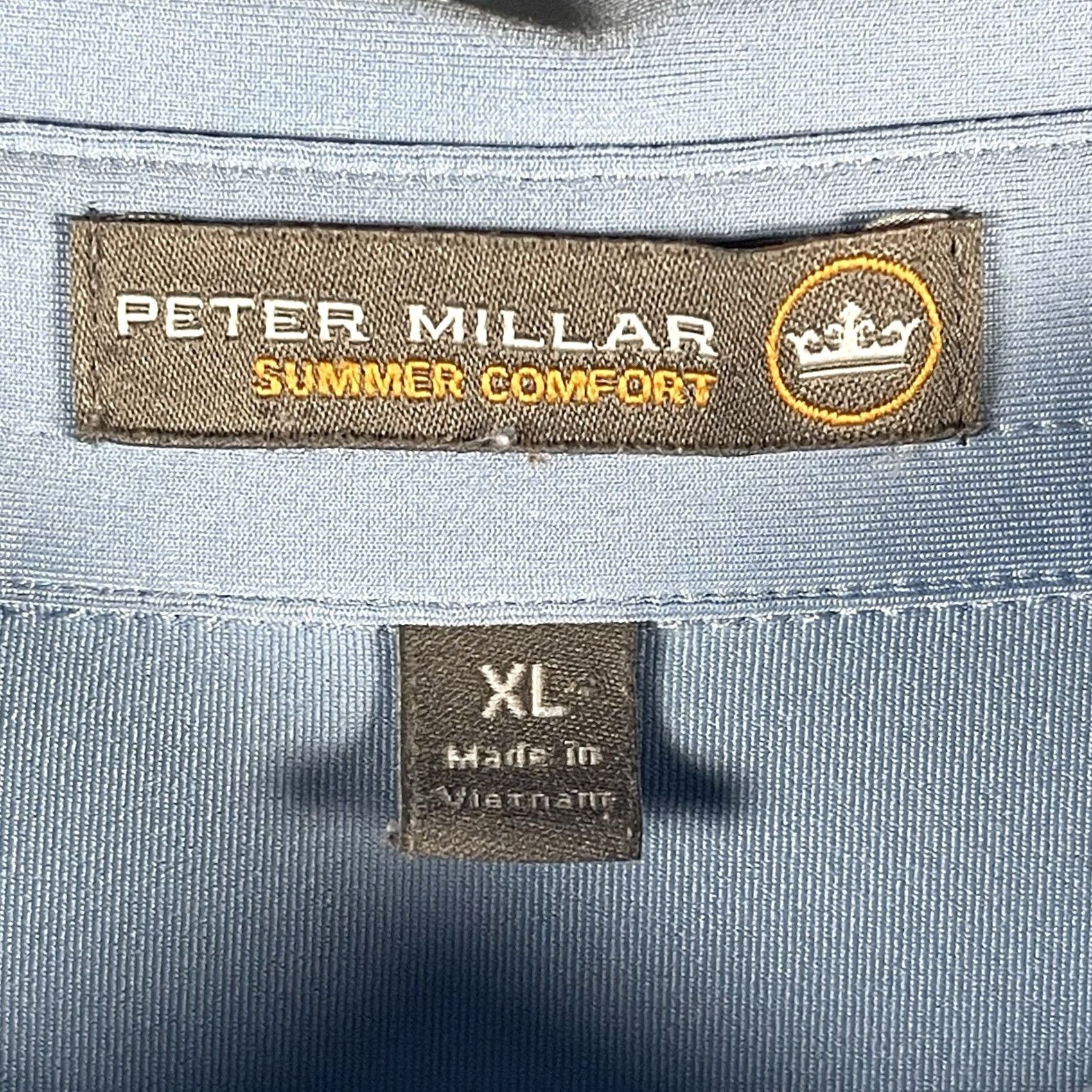 Peter Millar Peter Millar Summer Comfort Polo Shirt XL Blue Champions Run Cottonwood Logo Embroidered Short Sleeve Polo Men Regular Fit Sports Golf Shirt Size US XL / EU 56 / 4 - 5 Thumbnail