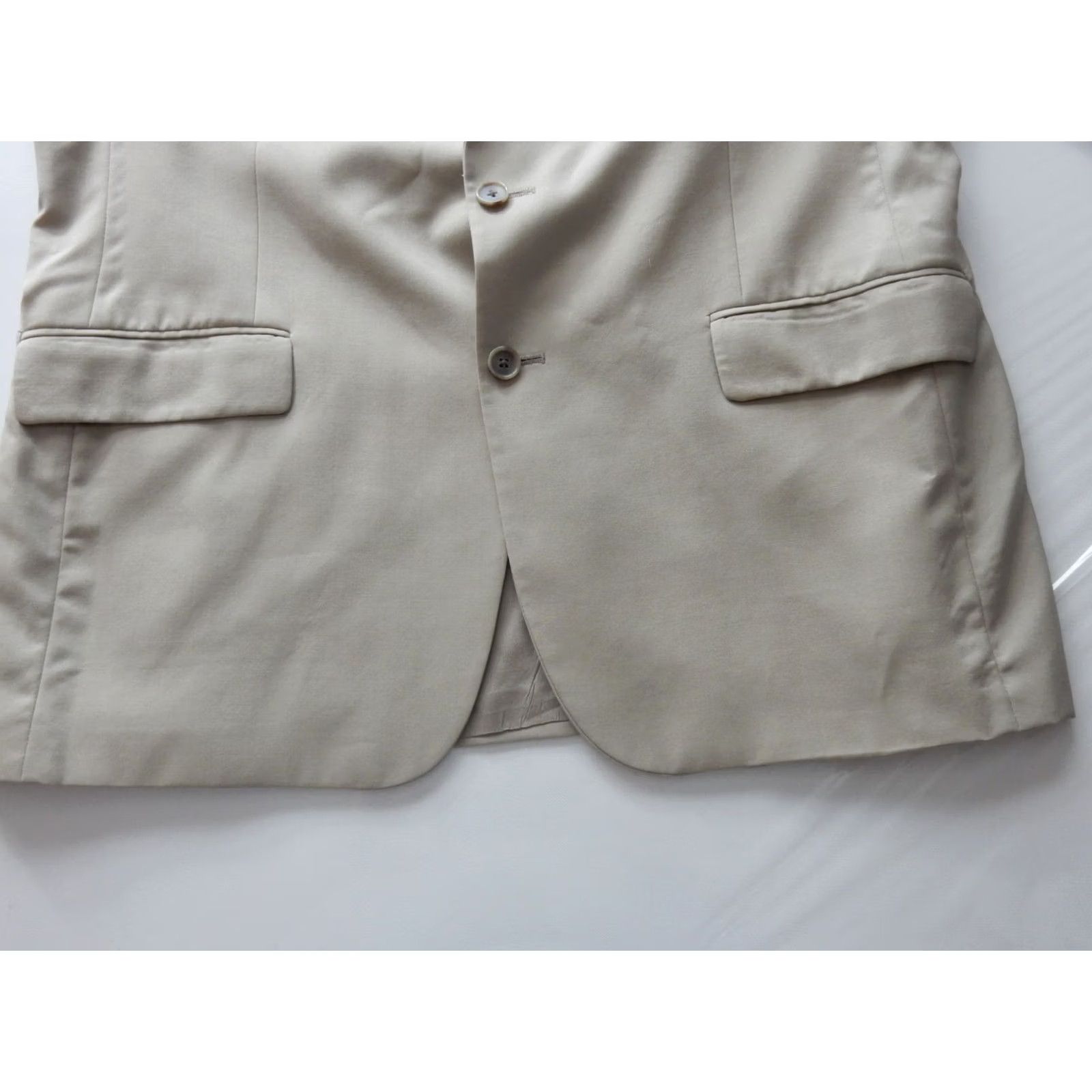 Vintage VINTAGE L.L. Bean Blazer Sport Coat Blazer Men 44T 44 Tall Beige Wool 2 Button 1 Piece Mint Mens Size 44R - 3 Thumbnail