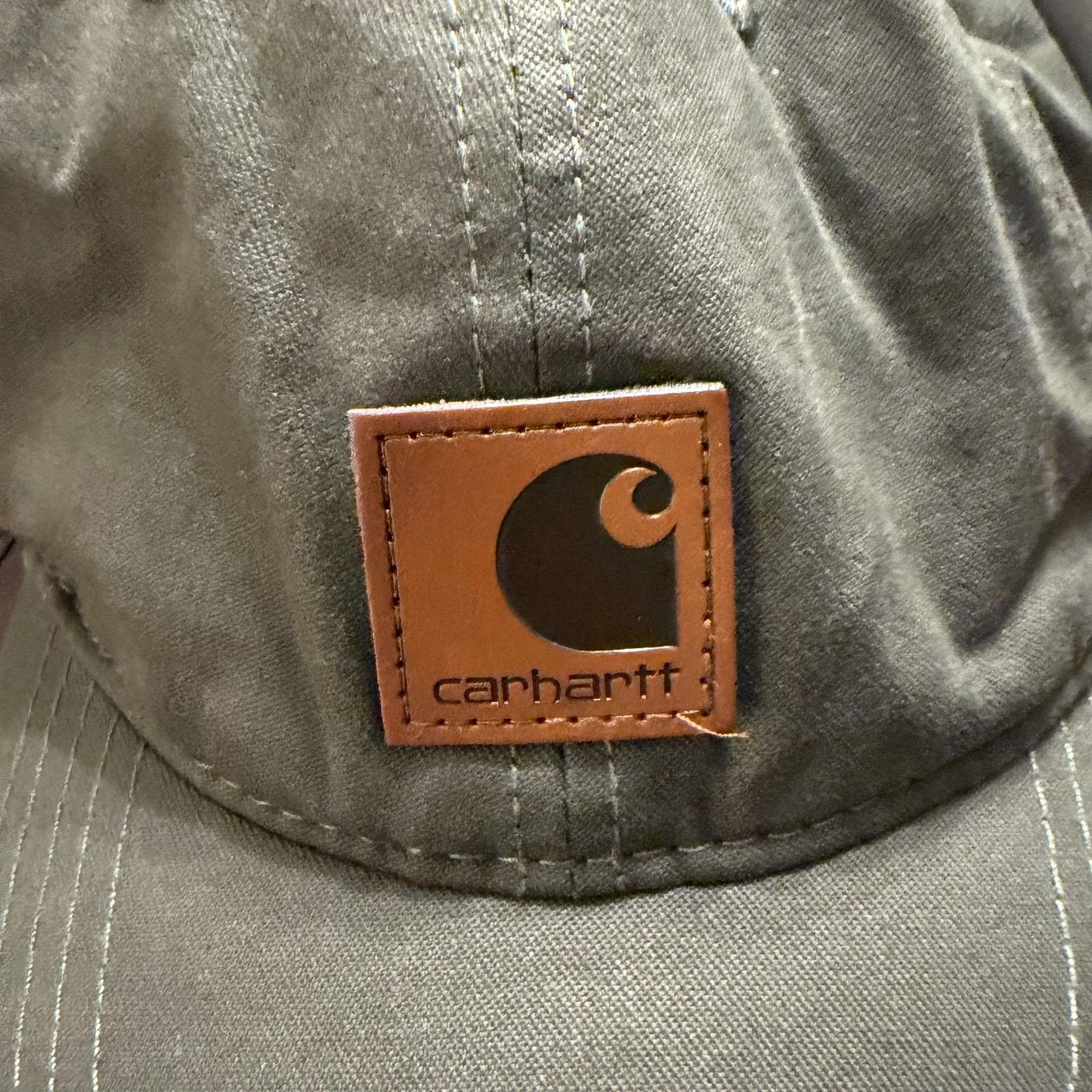 Carhartt Carhartt Hat Cap Strap Back Mens Green Canvas Leather Patch Size ONE SIZE - 5 Thumbnail