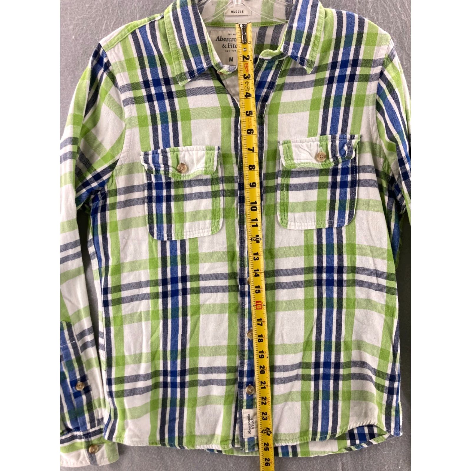 Abercrombie & Fitch Abercrombie & Fitch Shirt Mens Medium Plaid Button Up Y2K Vintage Muscle Fit Size US M / EU 48-50 / 2 - 3 Thumbnail