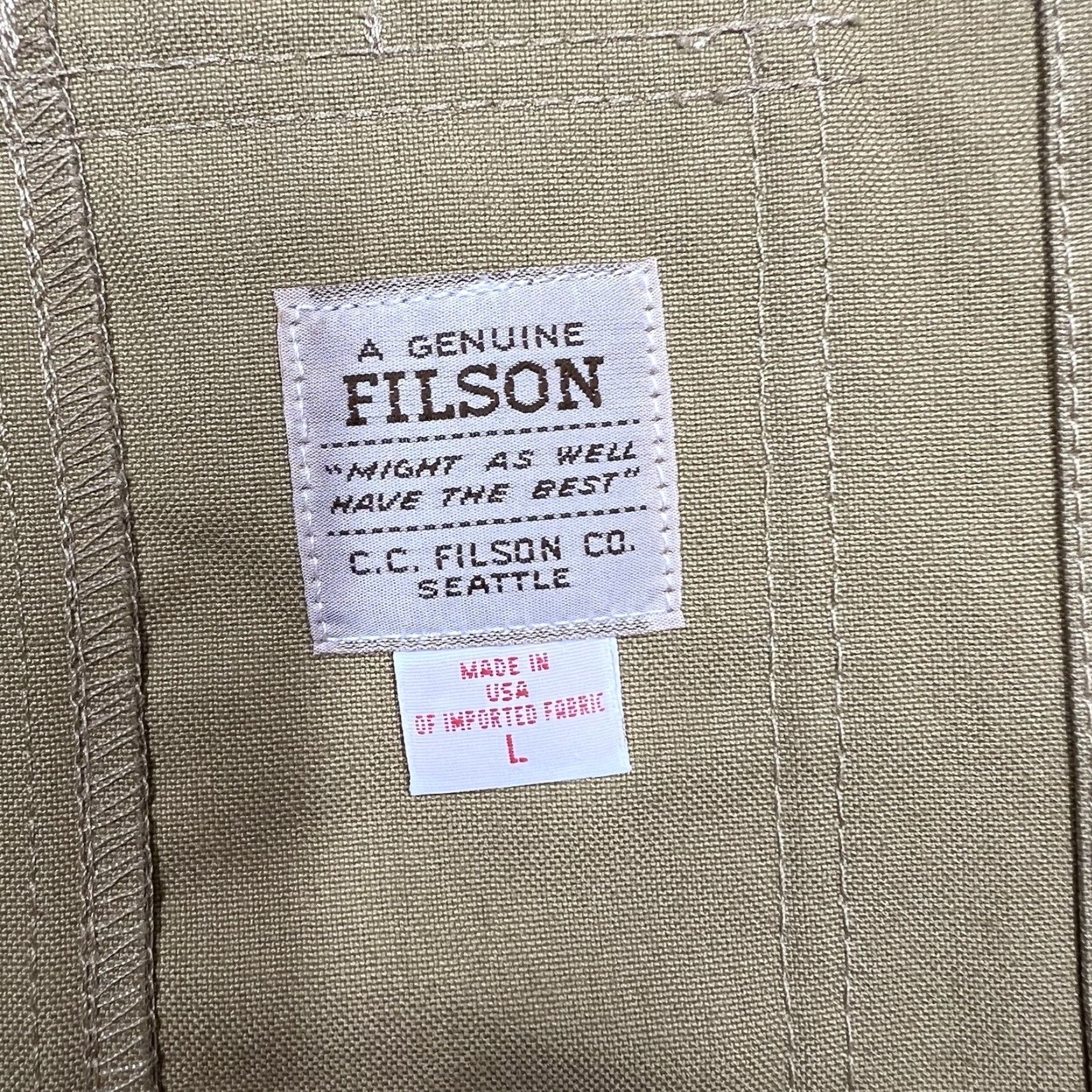 Filson Filson Tin Cloth Women's Jacket Style 20011 Button Front Green Trim Tan Cotton Canvas Work Womens Size L / US 10 / IT 46 - 3 Thumbnail