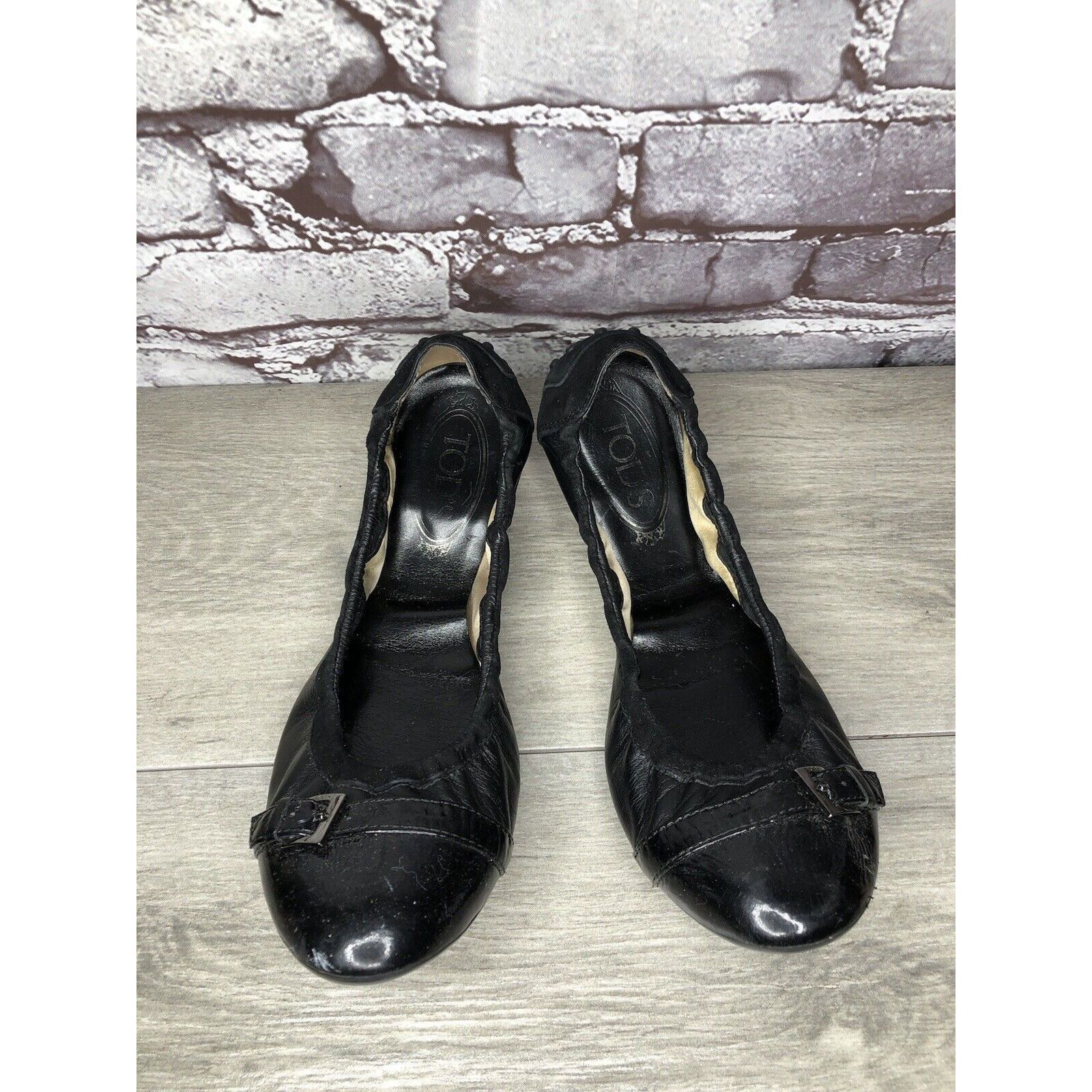 Tod's Tod's Black Leather Cap Toe Buckle Ballerina Ballet Flats Wo Size US 10 / IT 40 - 12 Thumbnail