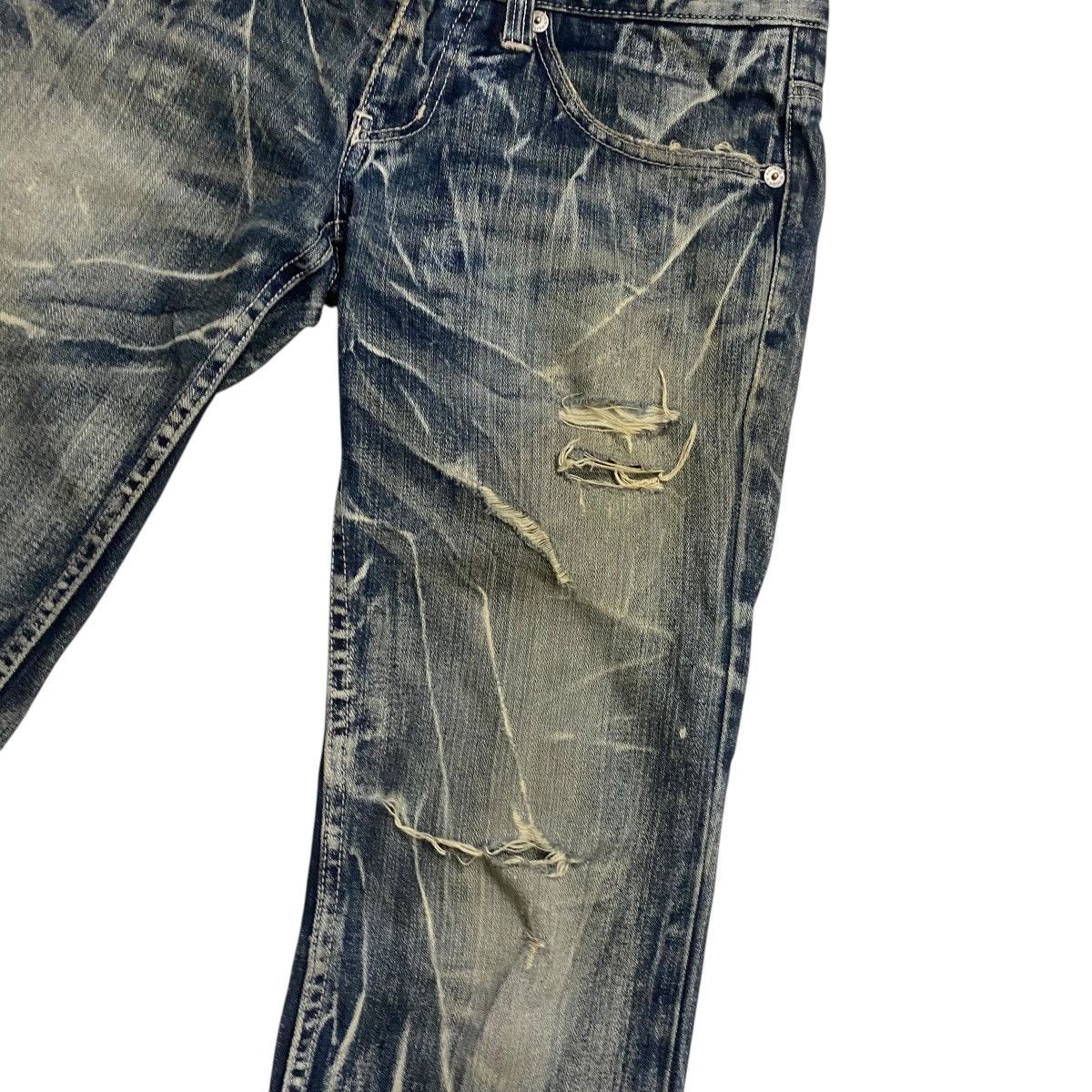 If Six Was Nine × Japanese Brand Nylaus Premium double waist distressed flare denim Size US 32 / EU 48 - 5 Thumbnail