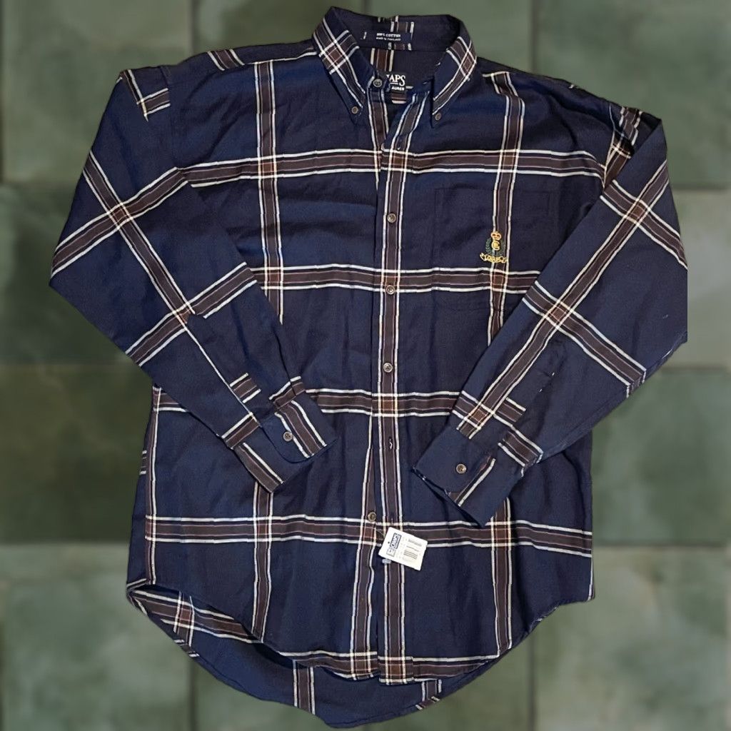 Ralph Lauren Ralph Lauren Chaps Button-Down Shirt - Shirt - Adult Medium - Blue Striped Cotton - Logo Embroidered - Regular Fit - Men Size US M / EU 48-50 / 2 - 1 Thumbnail