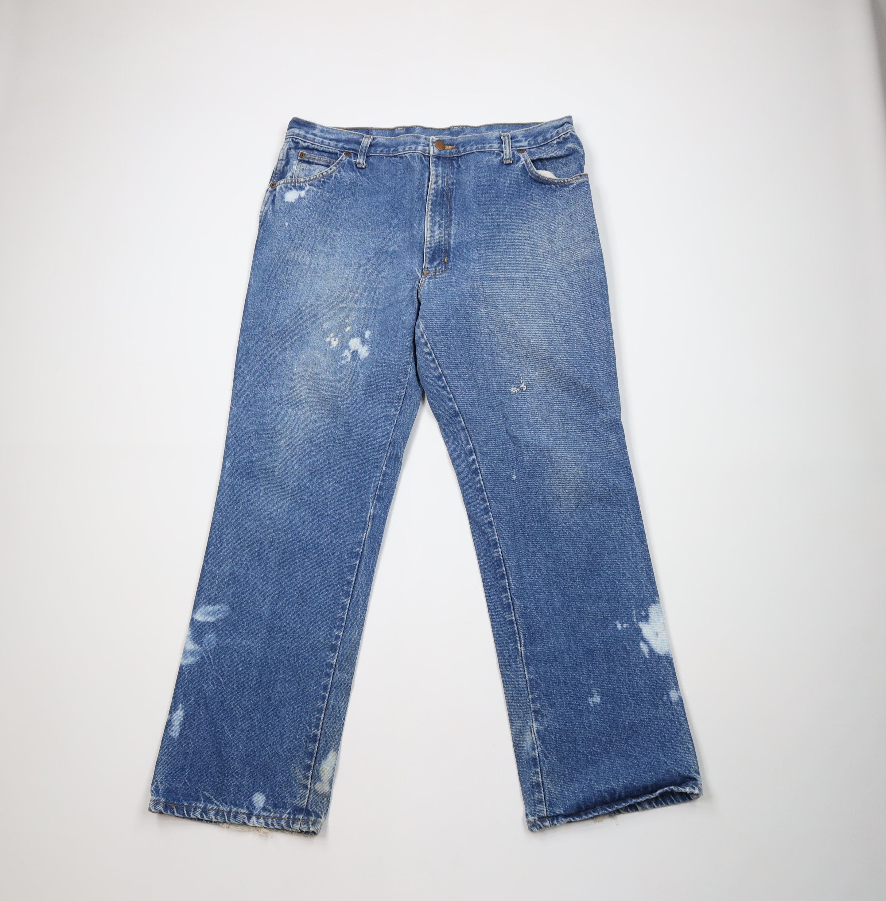 Vintage Vintage 70s 80s Streetwear Wide Leg Denim Jeans Blue USA Size US 38 / EU 54 - 1 Thumbnail
