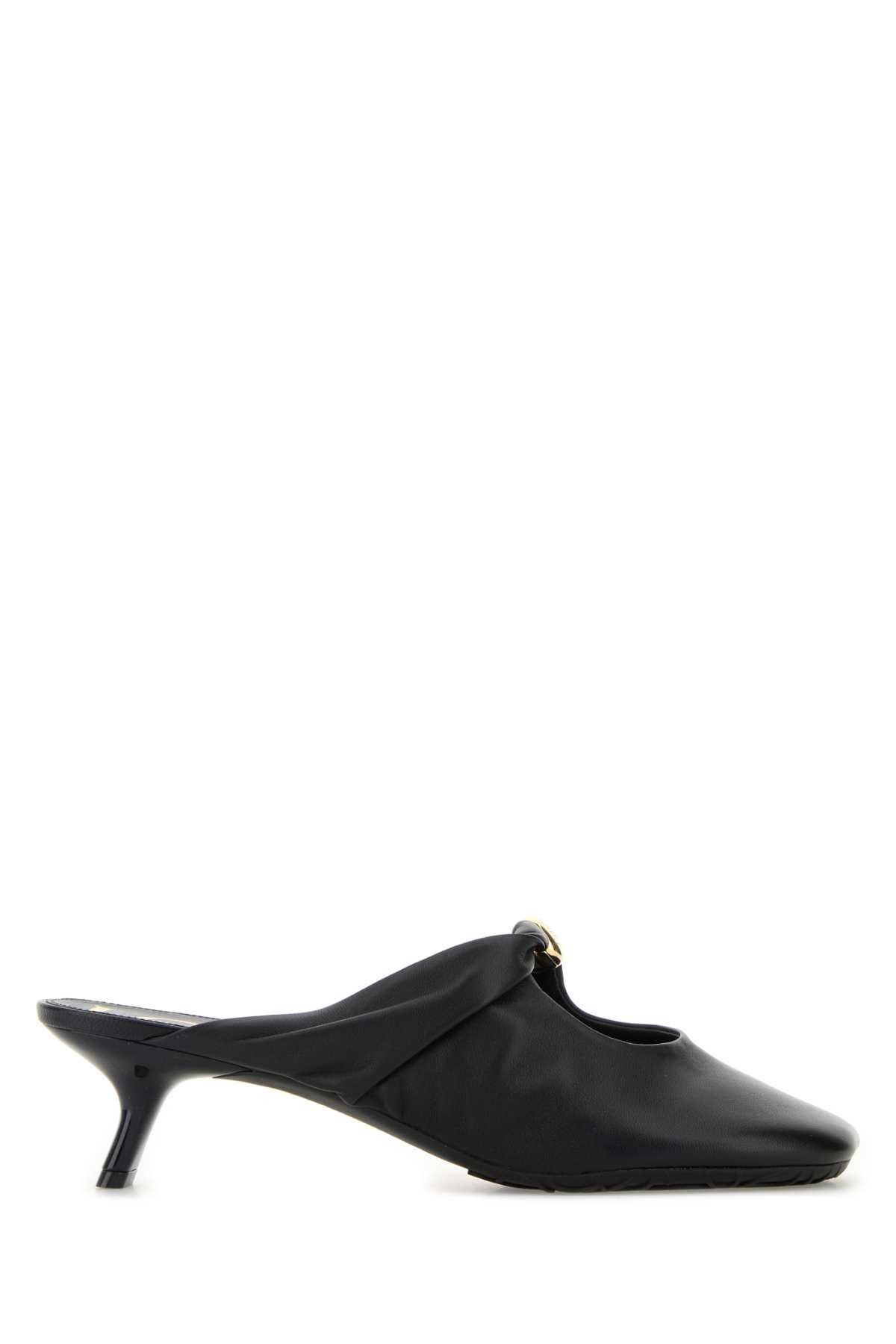 Loewe Black Nappa Leather Pebble Mules Size US 11 / IT 41 - 1 Thumbnail