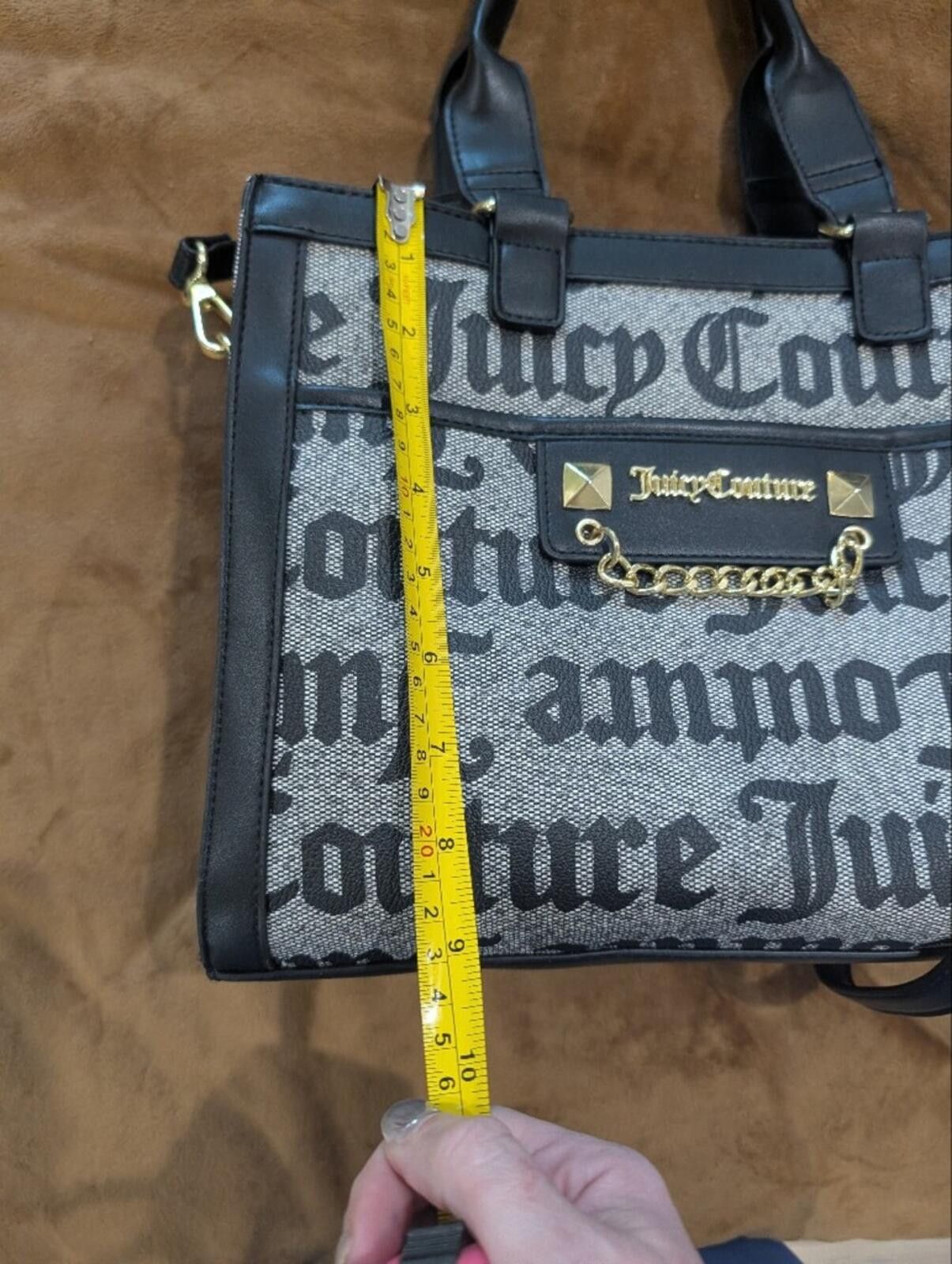 Juicy Couture Jeans Juicy Couture Black Logo Jacquard Satchel Size ONE SIZE - 8 Thumbnail