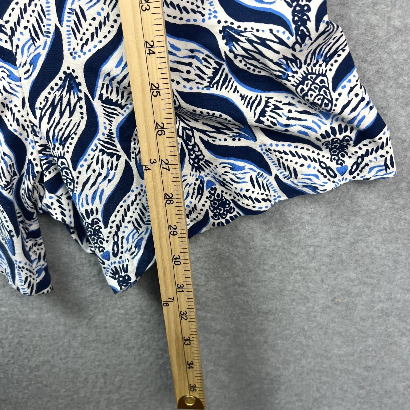 Lilly Pulitzer Lilly Pulitzer Romper Womens S Blue White Print Wrap Tie Waist Long Sleeve Size S / US 4 / IT 40 - 3 Thumbnail