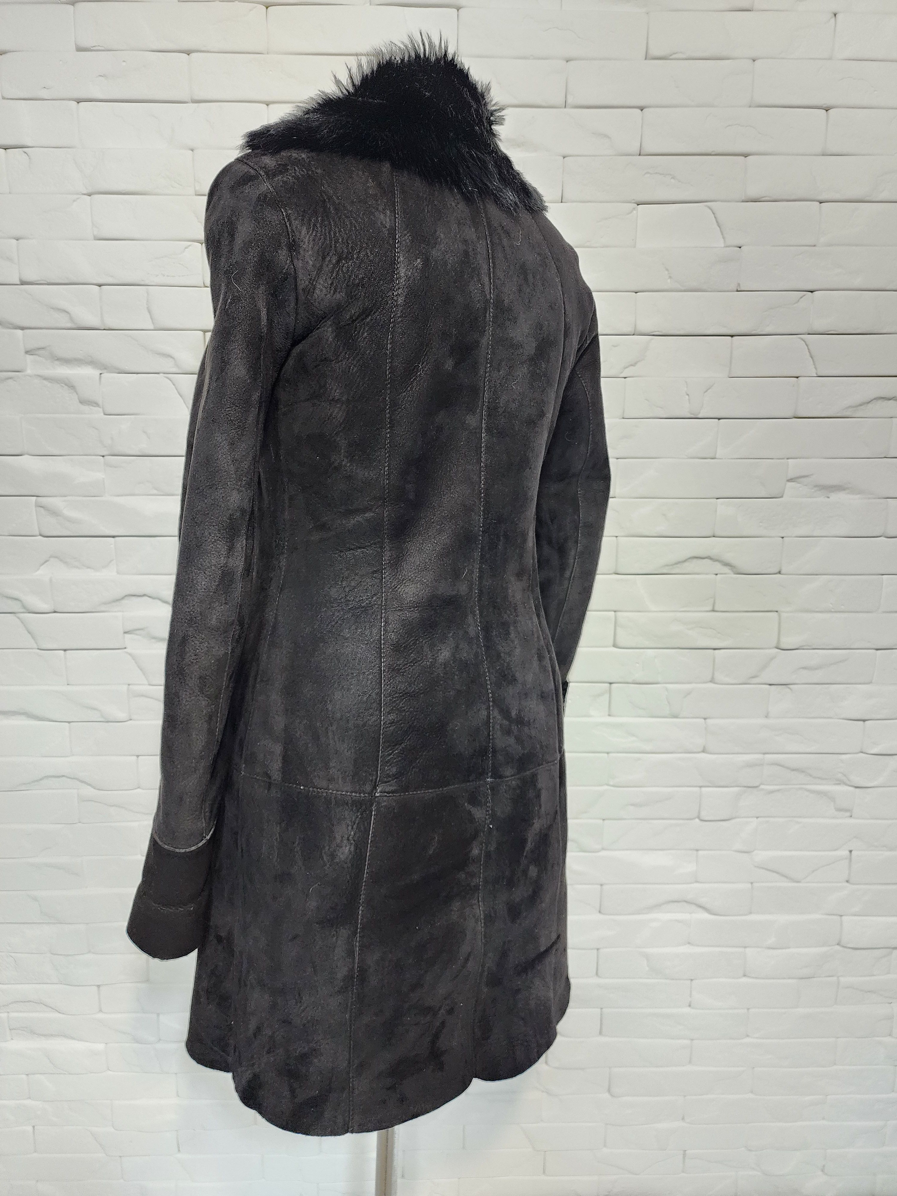 Genuine Leather Black Sheepskin Coat: Genuine Fur, Metal Zipper Size S / US 4 / IT 40 - 6 Thumbnail