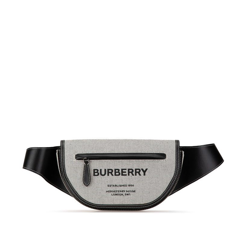 Burberry Burberry Burberry Canvas Leather Body Bag Waist Bag Canvas Belt Bag in Great Condition Size ONE SIZE - 1 Thumbnail
