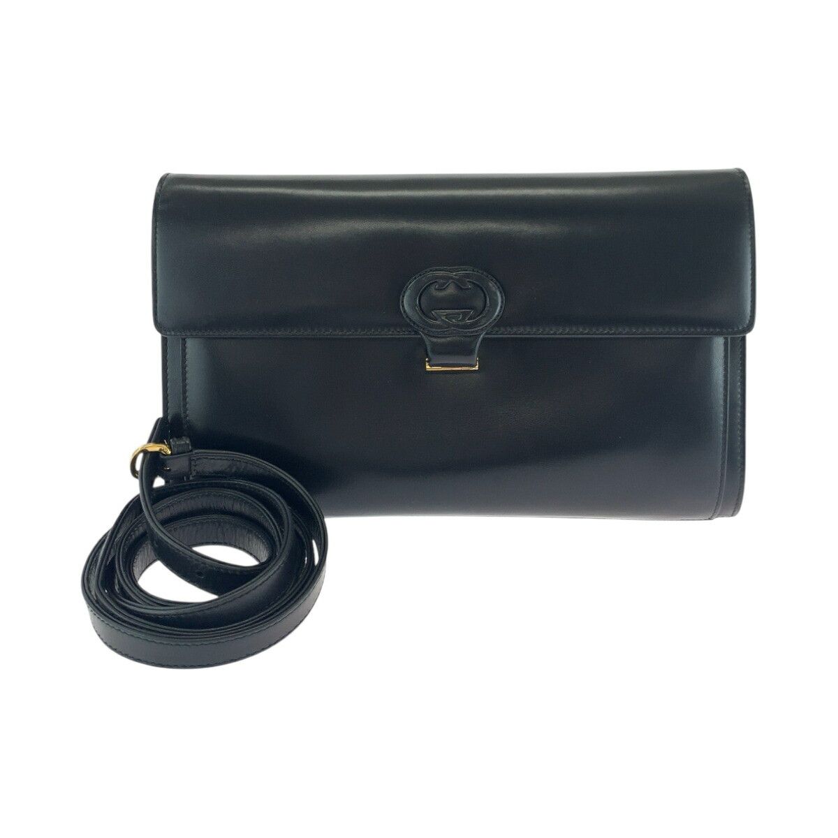 Gucci Gucci Old Gucci Leather 2Way Shoulder Bag Leather Shoulder Bag 26 004 0297 in Black, Women's