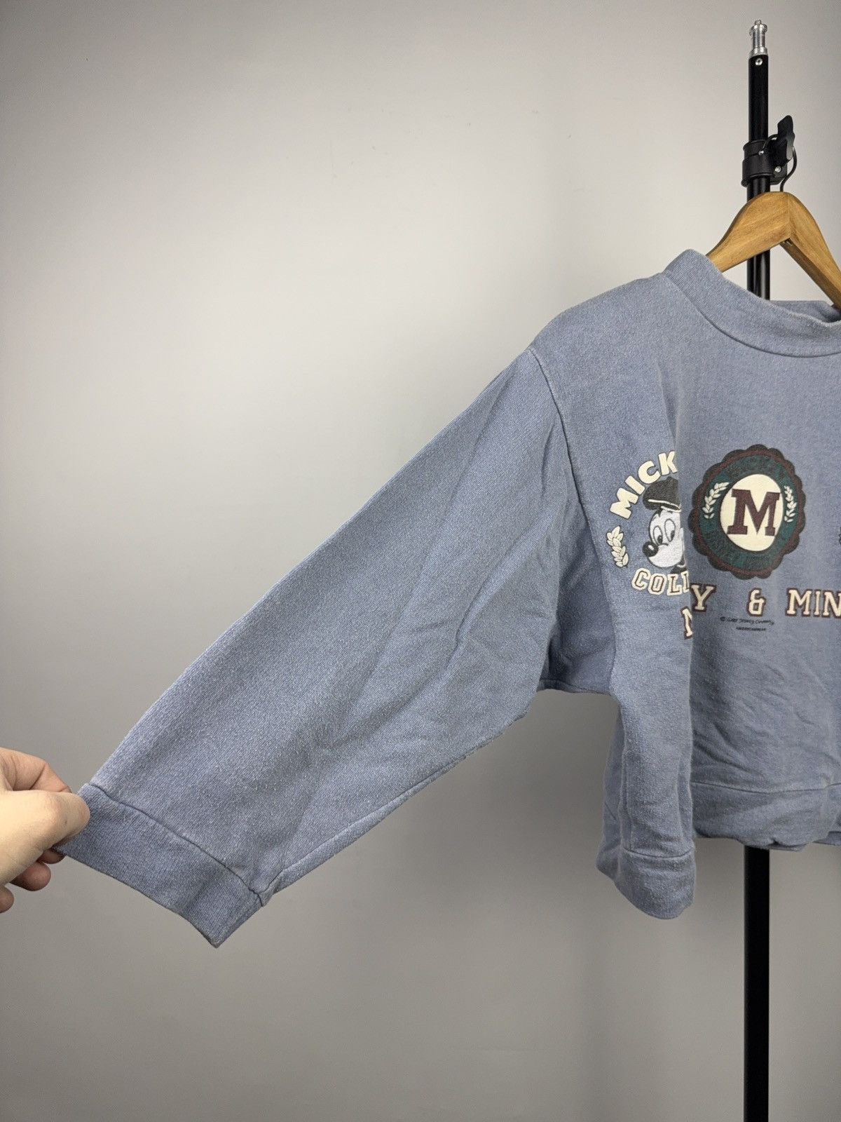 Disney Rare 80s Mickey & Minnie College Crewneck Sweatshirt Vintage Size S / US 4 / IT 40 - 2 Thumbnail