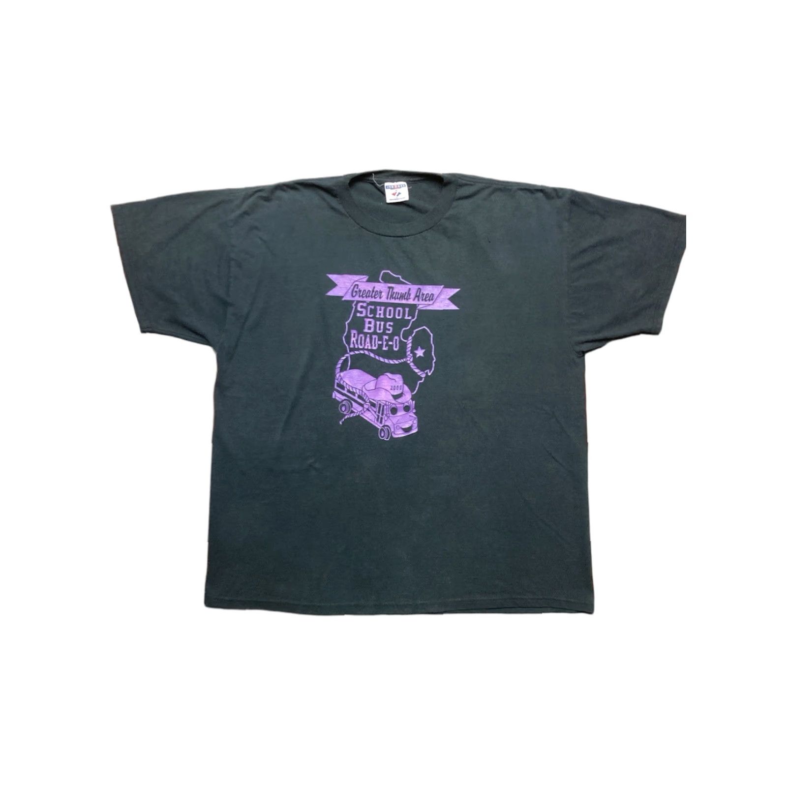 Jerzees VINTAGE Jerzees T-Shirt Michigan School Bus Rodeo Black 2XL Mens Shirt Graphic Size US XXL / EU 58 / 5 - 1 Thumbnail
