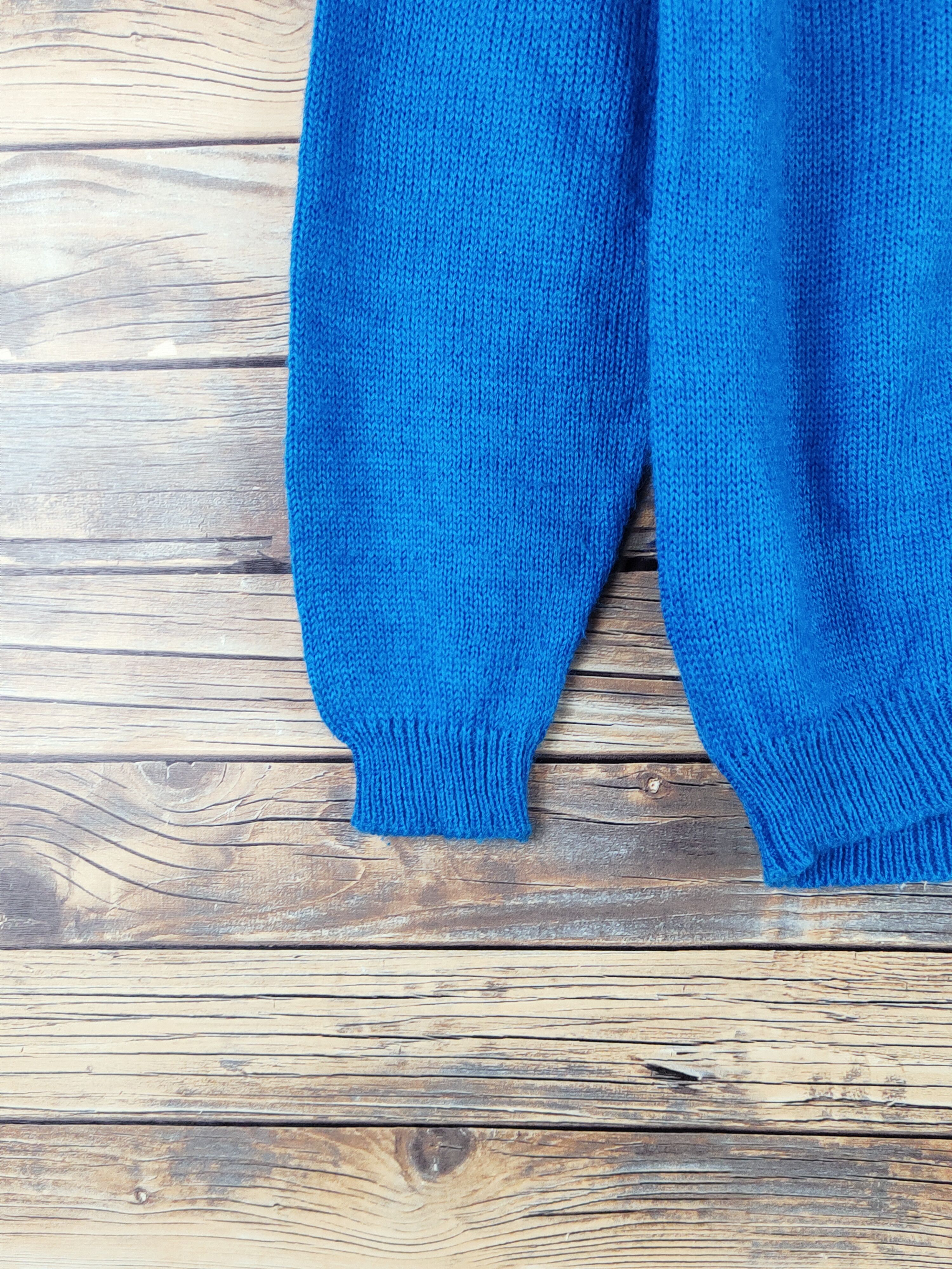 Homespun Knitwear × Japanese Brand Red Wooden Horse Blue Knitwear Cardigan #W1000 Size M / US 6-8 / IT 42-44 - 5 Thumbnail