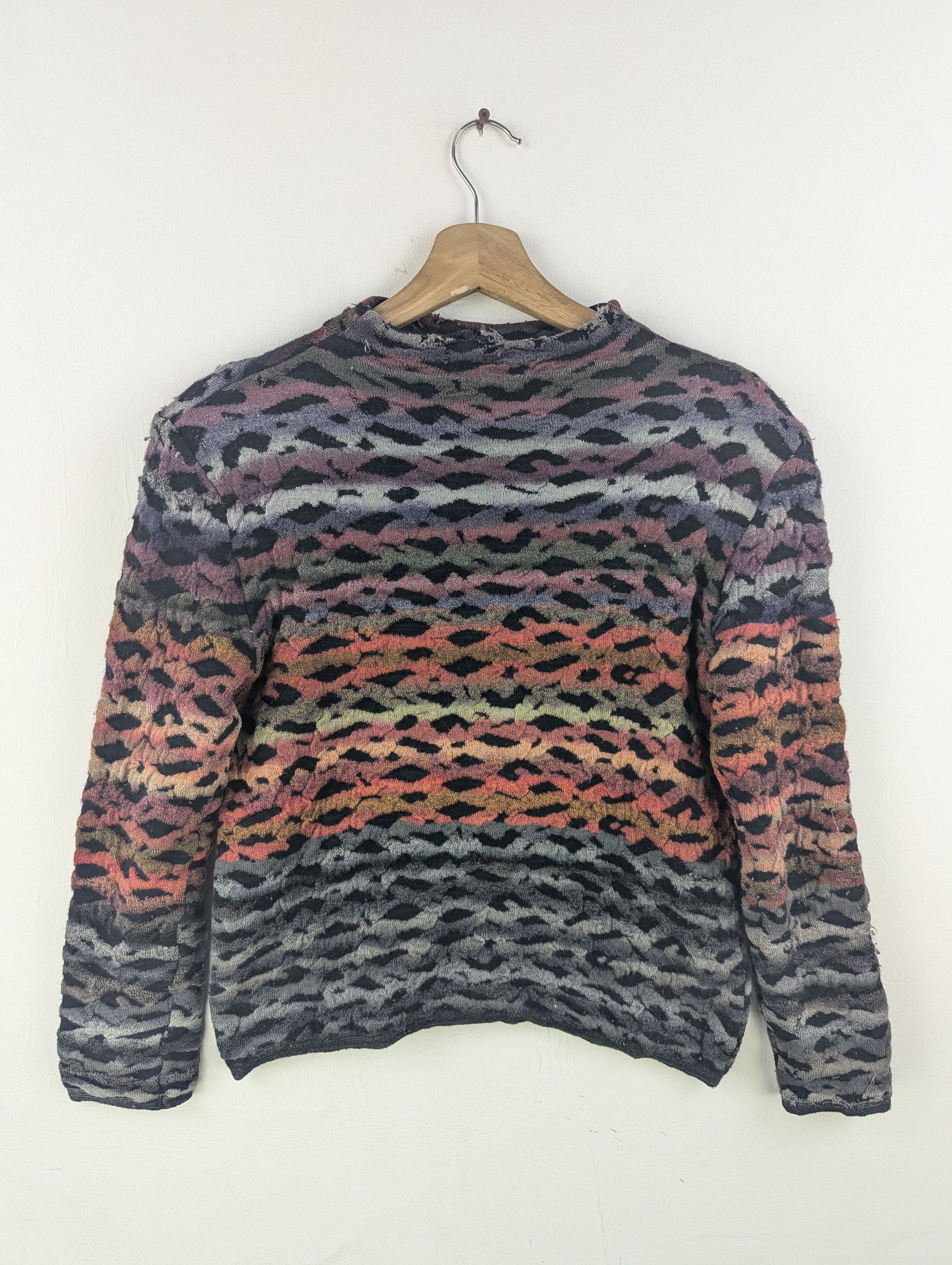 Vintage Coogi Style Wool Knit Sweater Cropped Distressed
