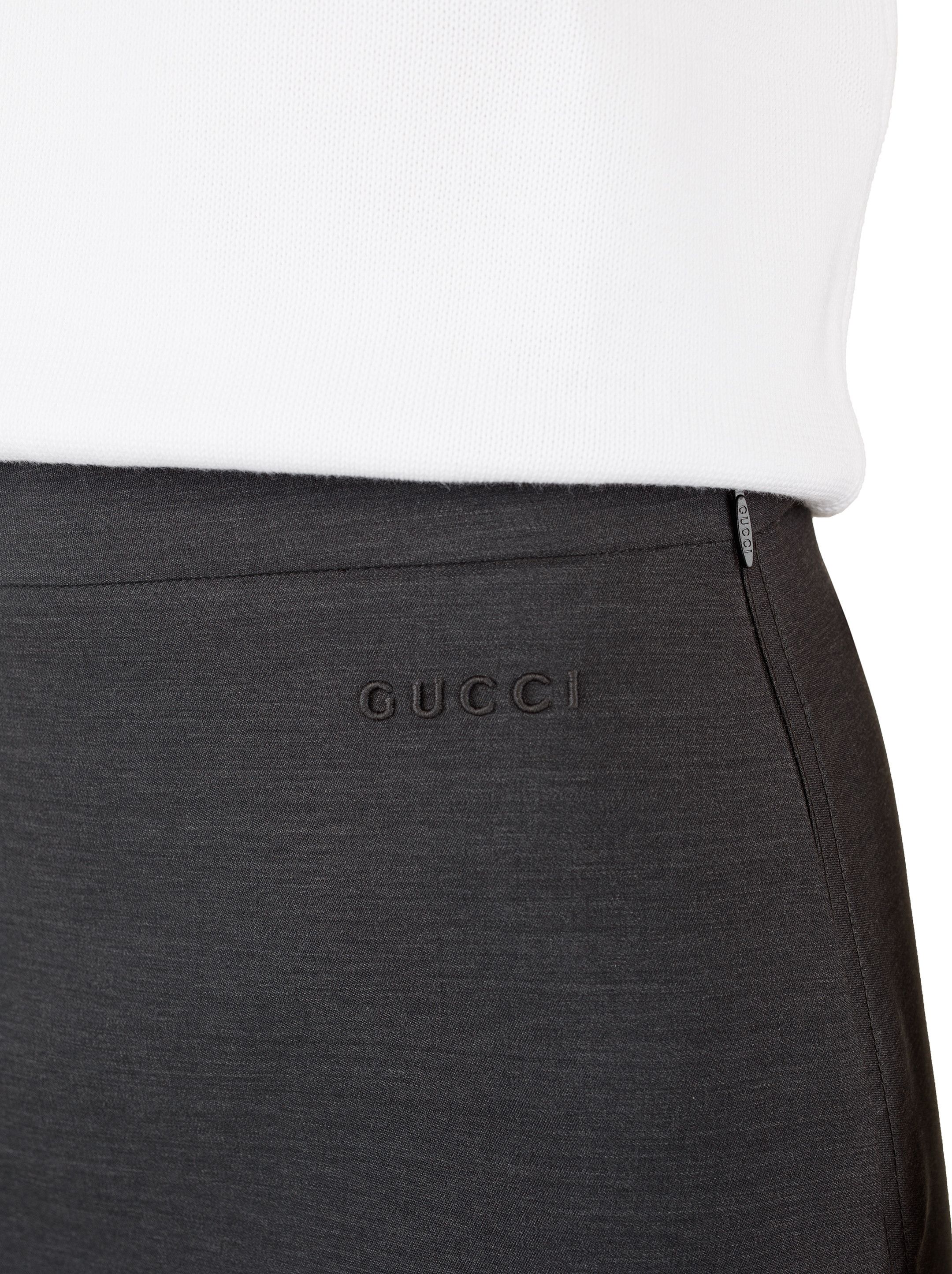 Gucci o1la5ras0526 Skirt Light Dry Wool in Gray Size 28" / US 6 / IT 42 - 4 Thumbnail