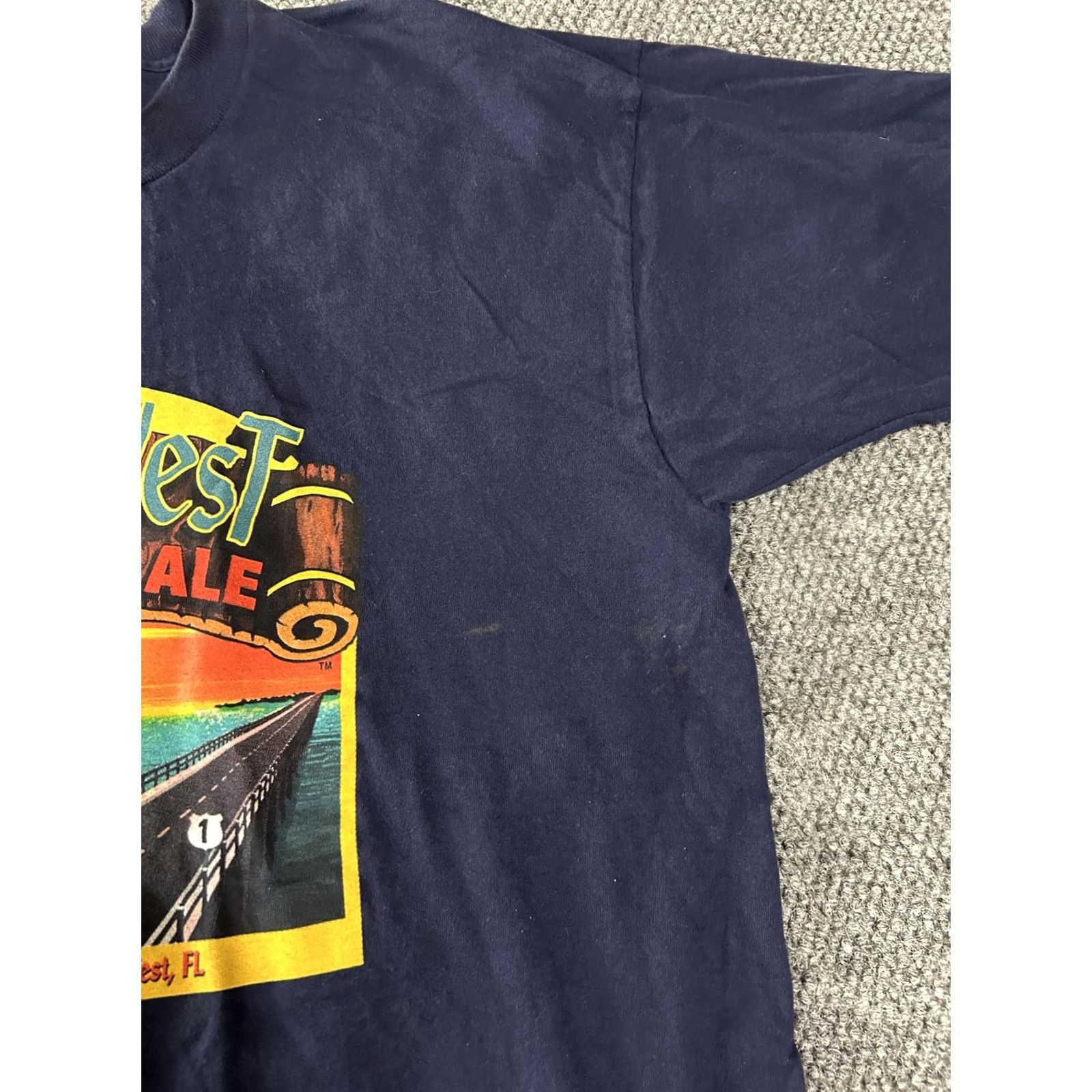 Fruit Of The Loom Key West Sunset Ale Shirt Mens 2XL Blue Graphic Tee Fruit of the Loom Size US XXL / EU 58 / 5 - 4 Thumbnail