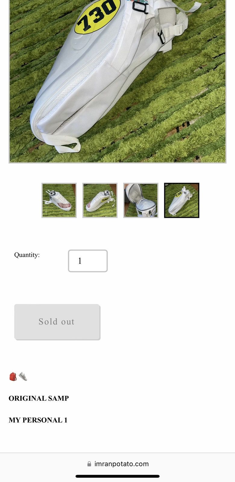 Imran Potato Imran Potato’s PERSONAL SAMPLE Fazo Pack AF1 backpack white Size ONE SIZE - 7 Thumbnail