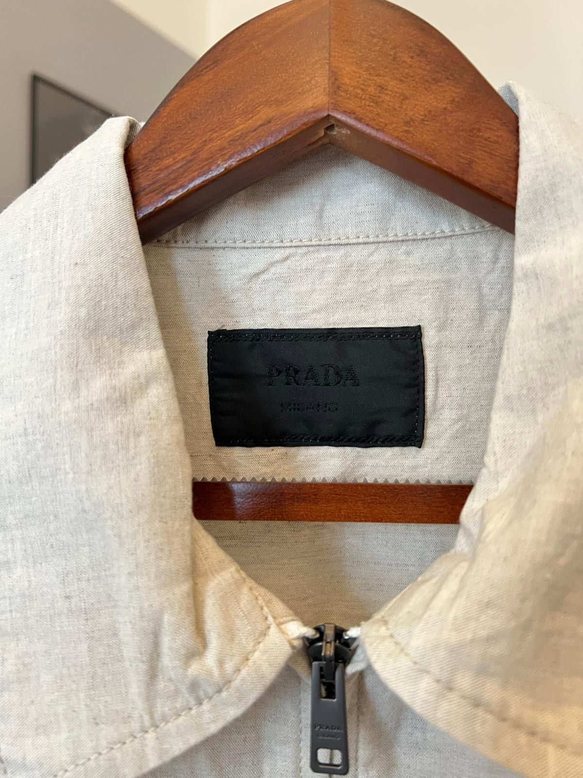Prada Prada Linen Zip Up Jacket Size US XL / EU 56 / 4 - 3 Thumbnail