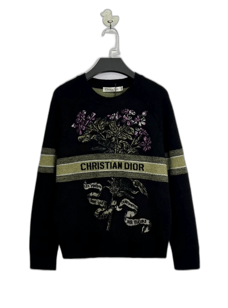 Dior Floral Logo Knit Cashmere Sweater-2506