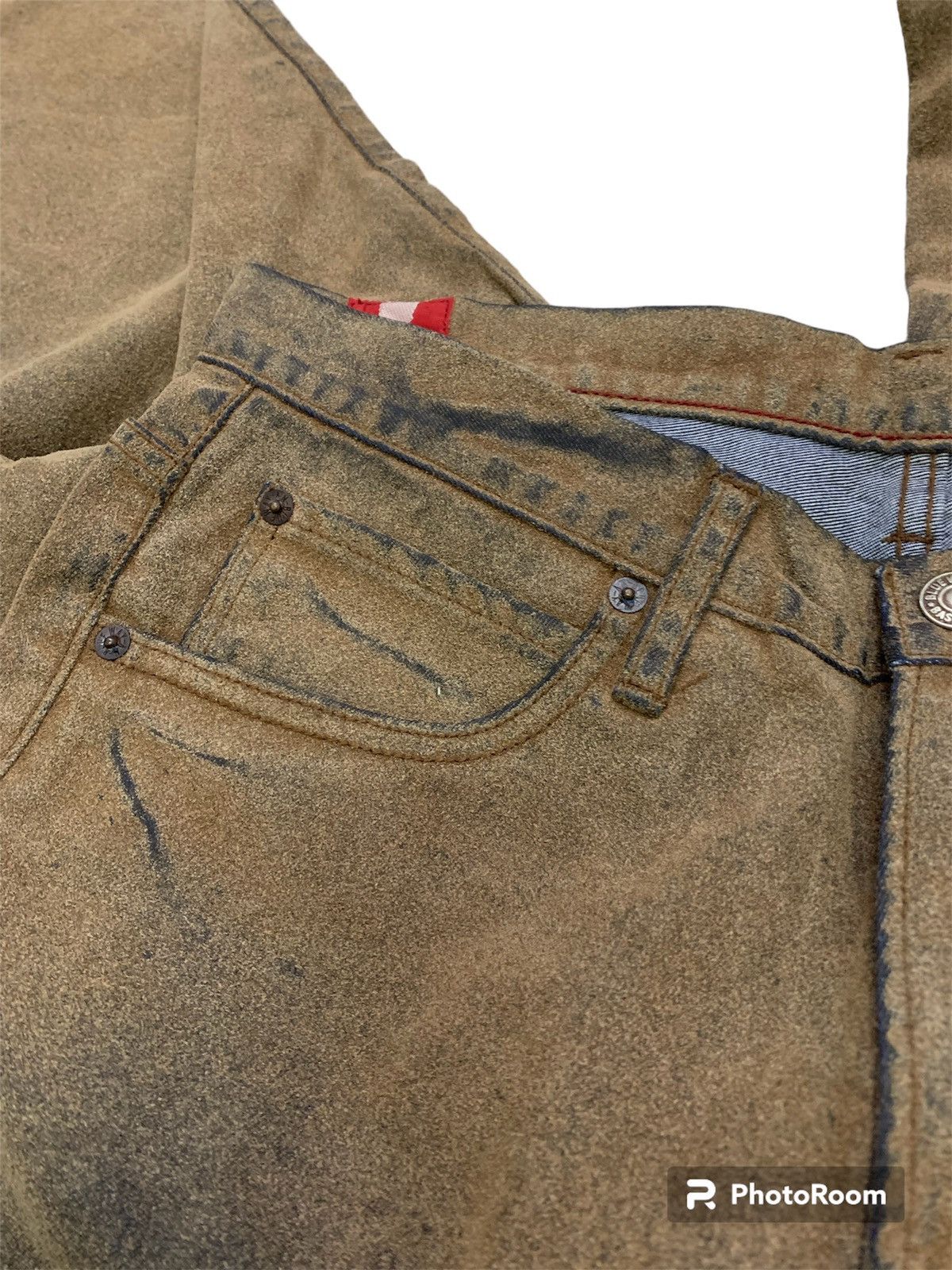 Issey Miyake 💥Vintage Japanese Blue Way Co Ltd Cowhide Flare Size US 31 - 6 Thumbnail