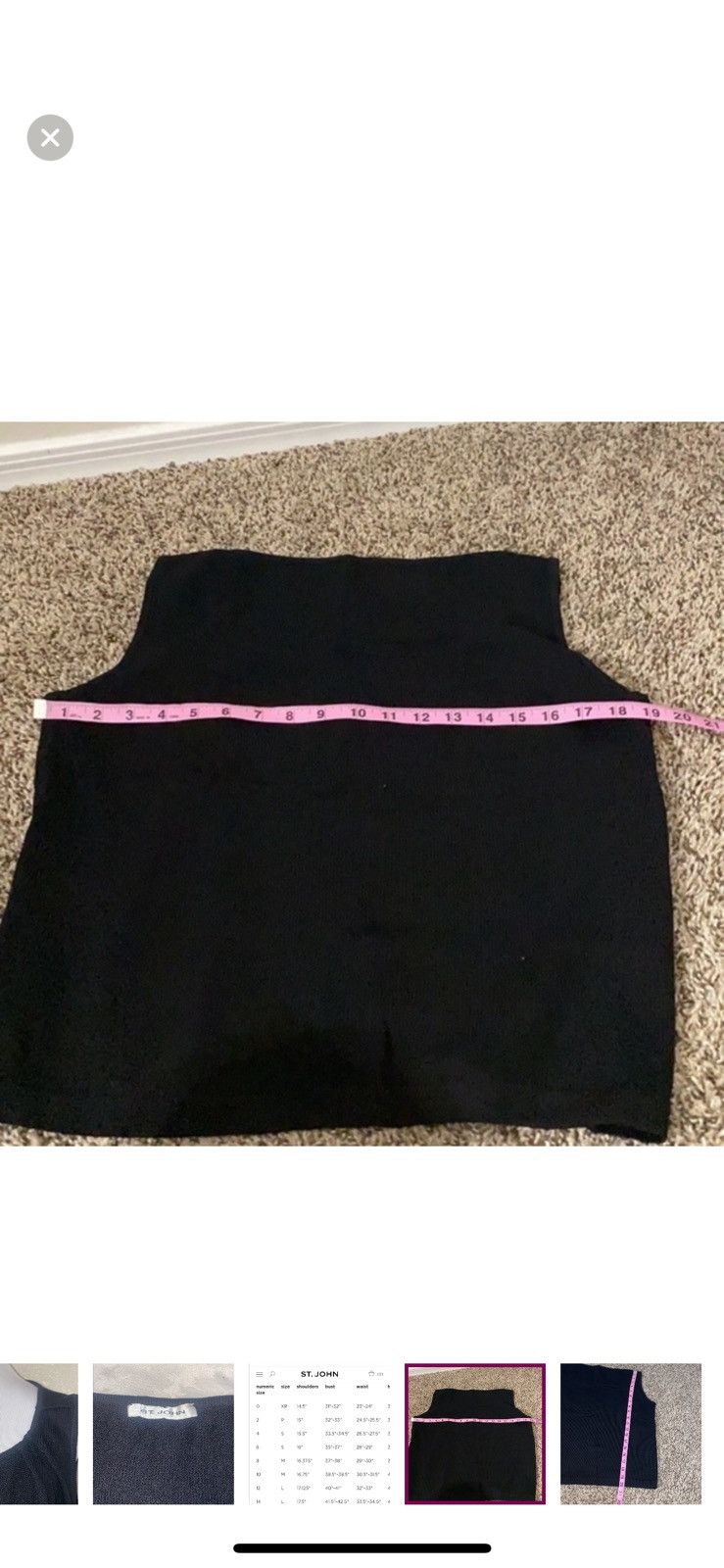 St. John St John womens knit black sleeveless top‎ Size L / US 10 / IT 46 - 3 Thumbnail