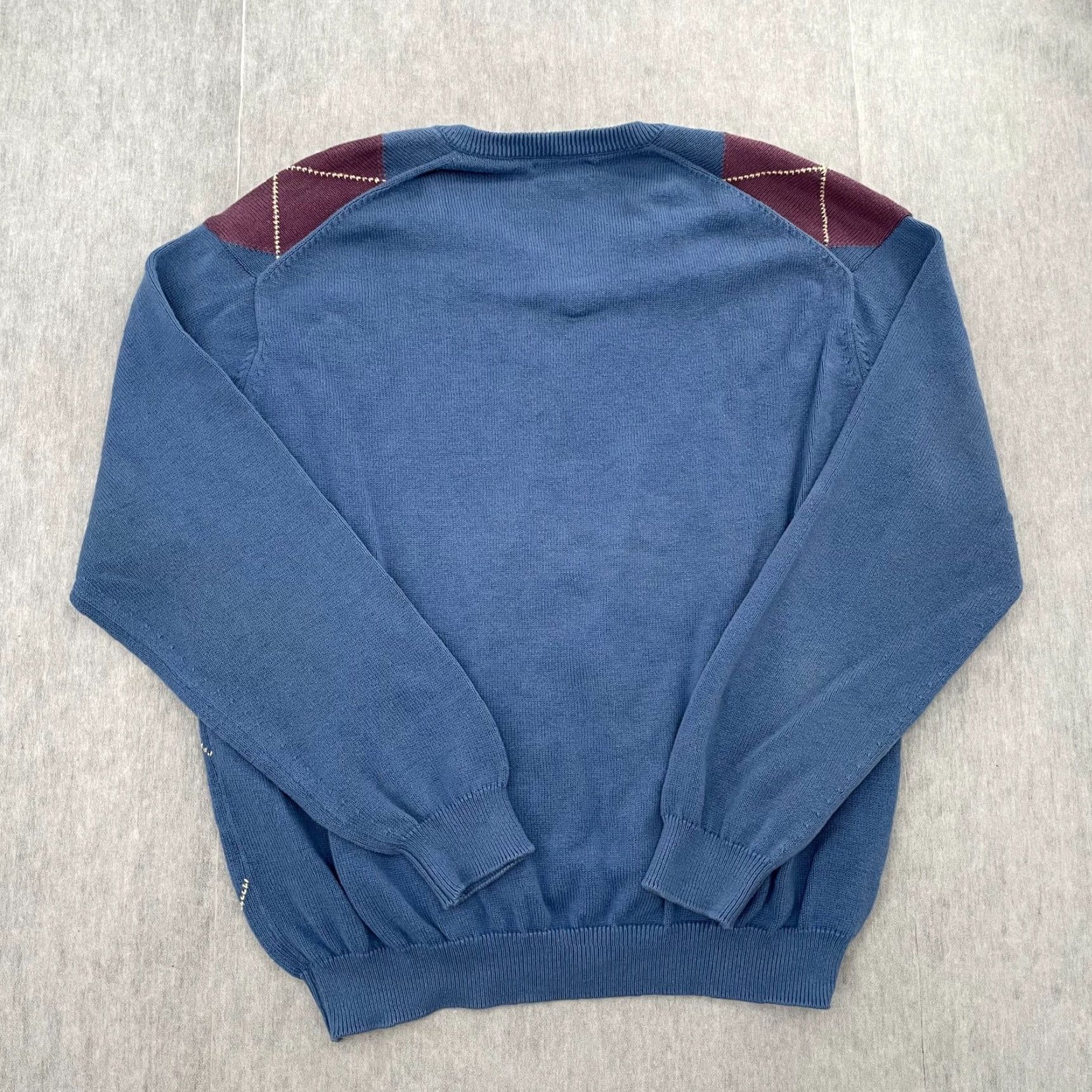 Vintage TUTTLE GOLF Sweater Adult Large Blue Argyle V-Neck Pullover Men L Cotton Knit Pullover Classic Mens Size US L / EU 52-54 / 3 - 2 Thumbnail