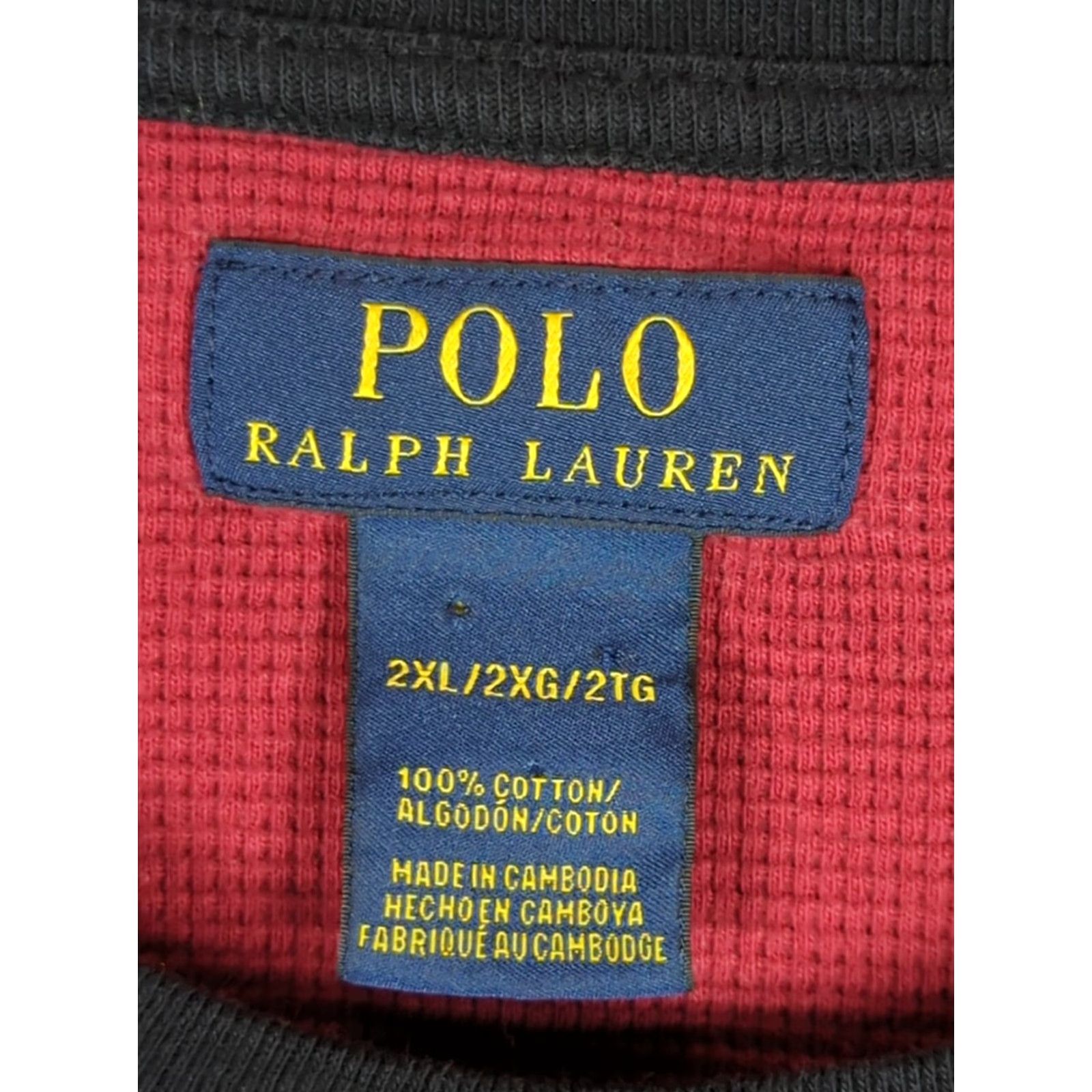Polo Ralph Lauren Polo Ralph Lauren Shirt Mens 2XL Red Buffalo Check Thermal Waffle Cotton Knit Logo Long Sleeve Crew Neck Casual Outdoor Preppy All Seasons Camping Size US XXL / EU 58 / 5 - 6 Thumbnail