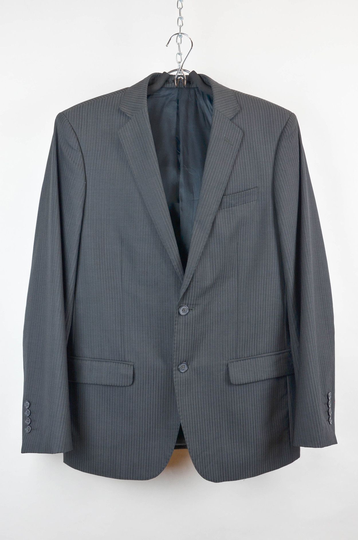 Balmain Balmain Paris Classic Blazer – Gray Pinstripe – Size 48R Size 48R - 1 Thumbnail