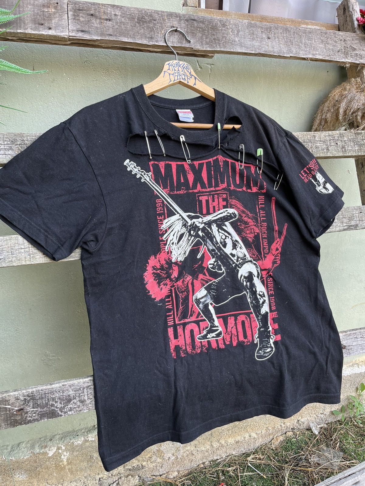 ⚡️RARE Punk Rock Distressed headbangers Big Logo Tee