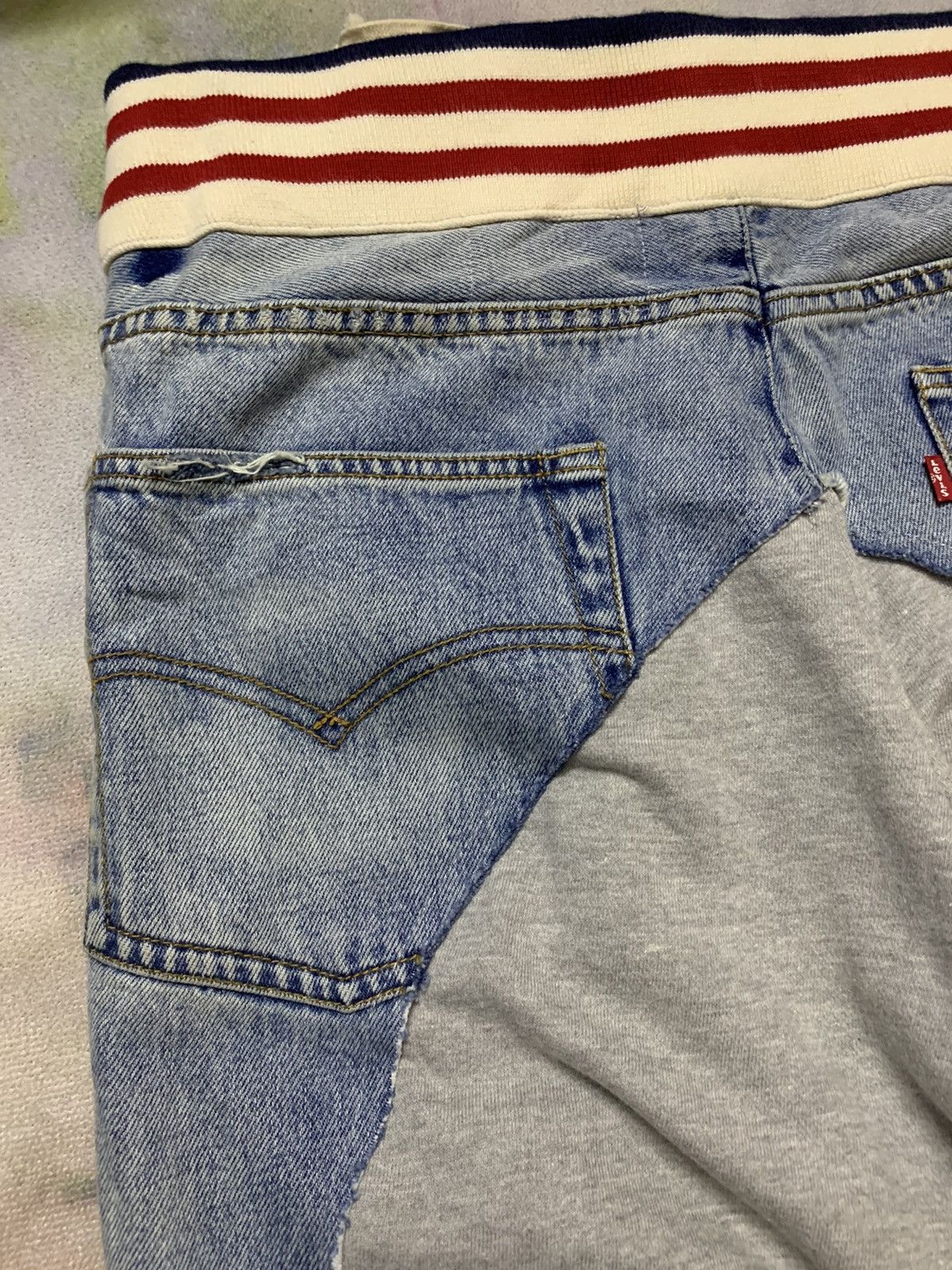 Greg Lauren 50/50 DENIM BORG LOUNGE HYBRID PANTS Size US 32 / EU 48 - 9 Thumbnail