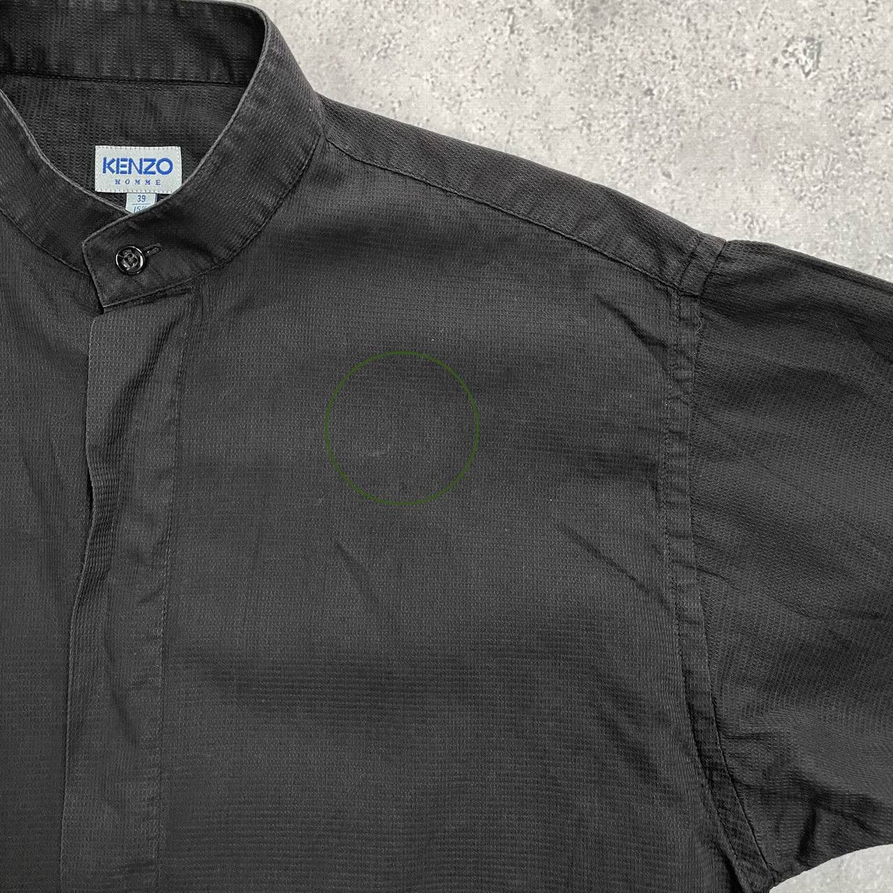 Kenzo × Vintage Vintage Kenzo Homme Nehru Collar LS Button-Up Shirt Black 39 Size US M / EU 48-50 / 2 - 11 Thumbnail