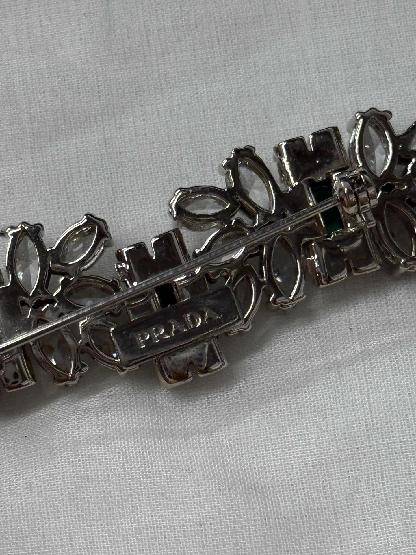 Prada PRADA Emerald Crystal Brooch Earrings New Size ONE SIZE - 4 Thumbnail