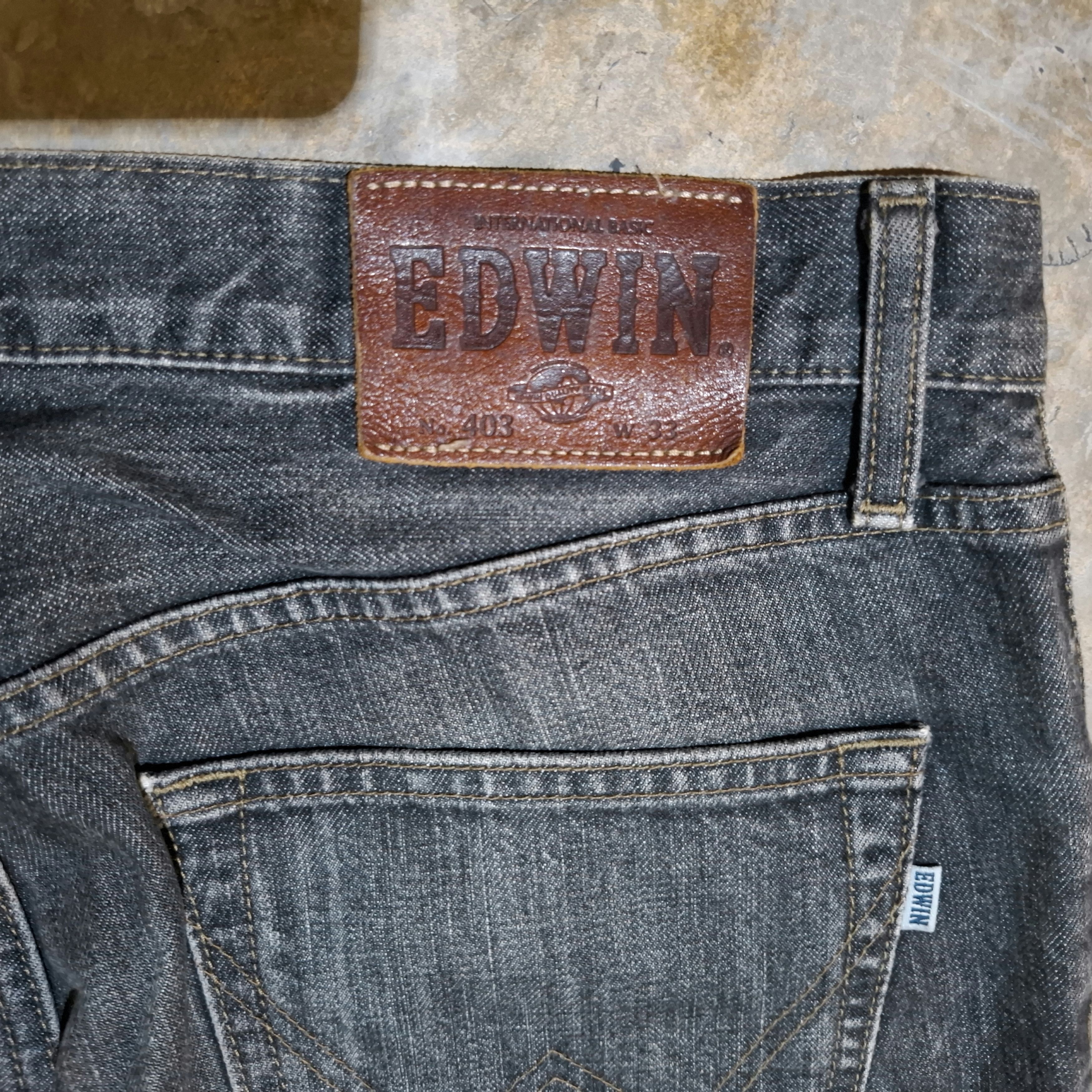 Edwin Vtg Y2k Edwin Japan International Basic 403 Straight Jeans Size US 33 - 13 Thumbnail