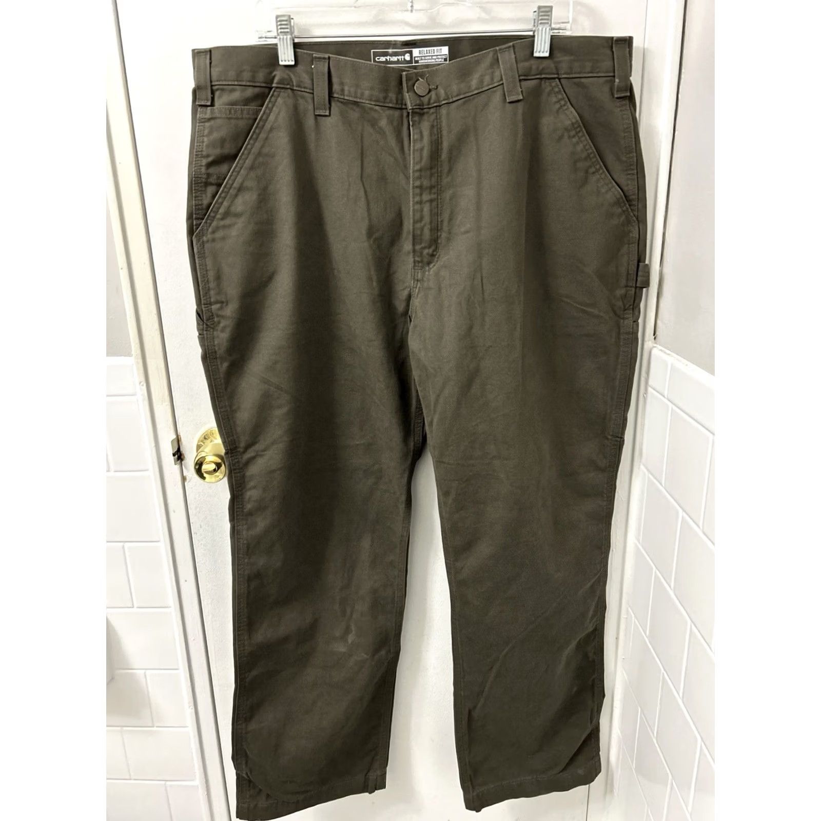Carhartt Carhartt Work Pants Mens Sz 40x30 Brown Relaxed Fit Twill Utility BN0324M Size US 40 / EU 56 - 2 Thumbnail