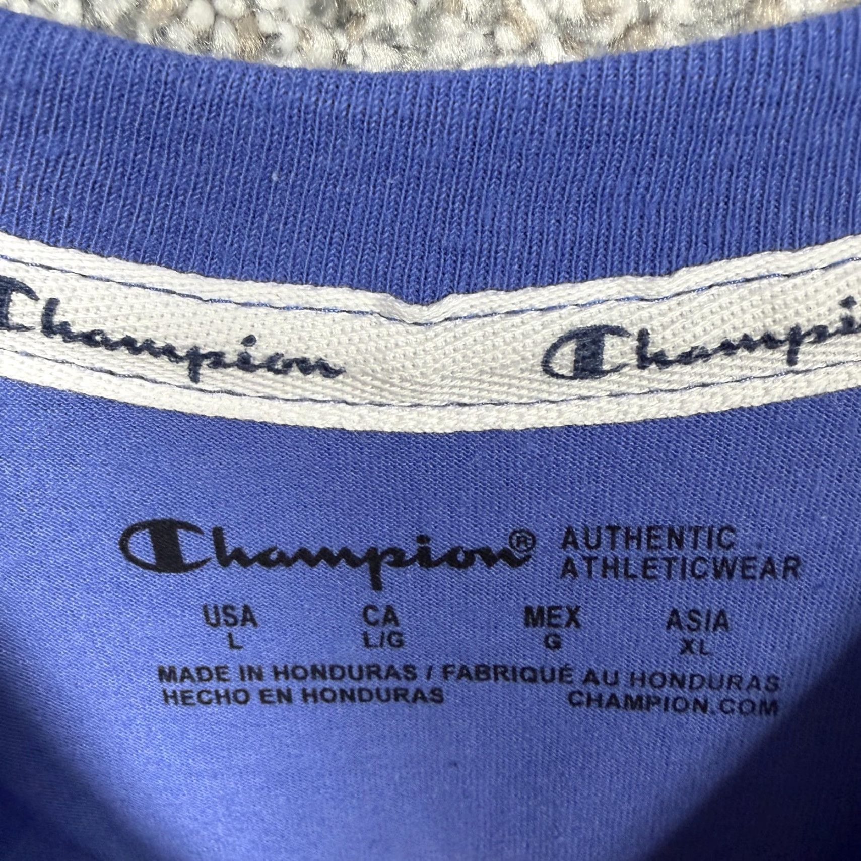 Champion Champion Shirt Mens Large Blue Classic Tee Script Logo Athletic Casual Graphic Shirt Size US L / EU 52-54 / 3 - 6 Thumbnail