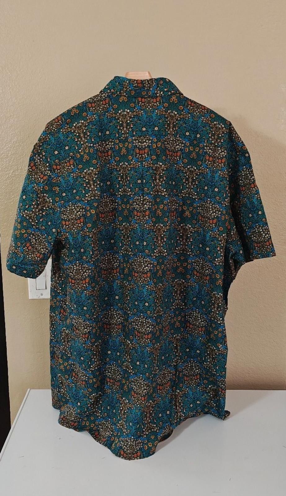 YUME YUME 1960s Yiume Men's Blue Floral Hawaiian Short Sleeve Shirt Size 48R - 2 Thumbnail
