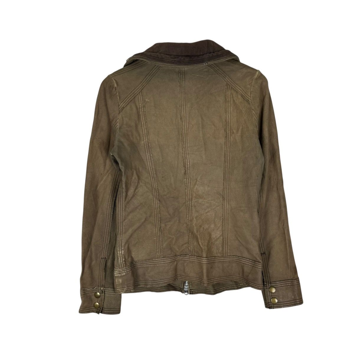 Genuine Leather ☀️ALCALI COWHIDE REVERSIBLE LEATHER JACKET LIKE RICK OWEN Size S / US 4 / IT 40 - 3 Thumbnail