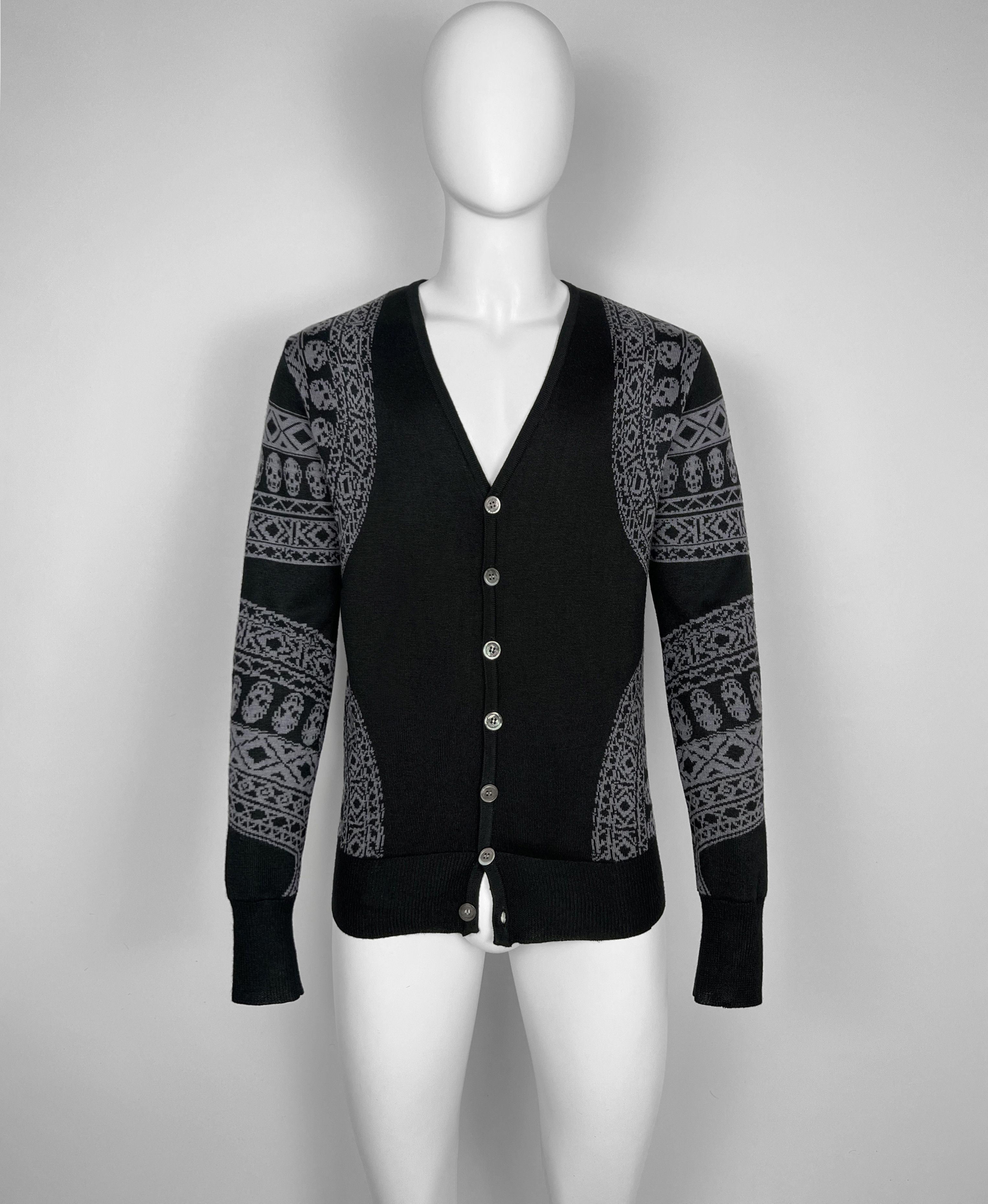Alexander McQueen F/W 2010 SKULL WOOL KNIT CARDIGAN SWEATER - EXTREMELY RARE - Size US L / EU 52-54 / 3 - 1 Thumbnail