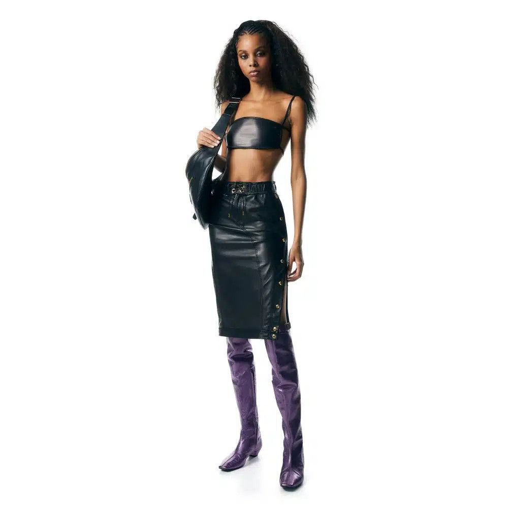 Tom Ford o1loc1c0625 GCL857 Leather Skirt in Black Size 25" / US 0 / IT 36 - 2 Thumbnail