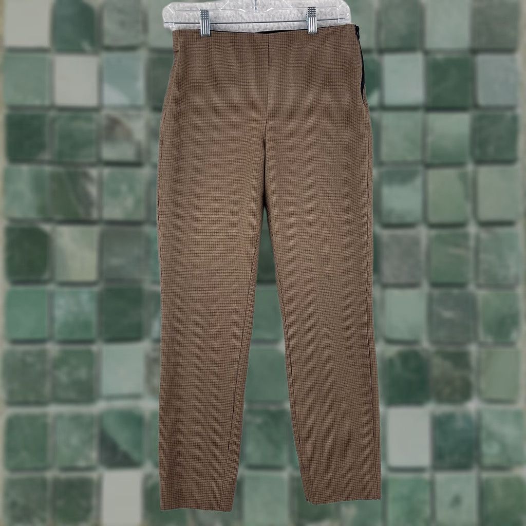 Everlane Everlane Brown Houndstooth Tapered Ankle Pants Womens Mid-Rise Stretch Size 4 Size 27" / US 4 / IT 40 - 1 Thumbnail