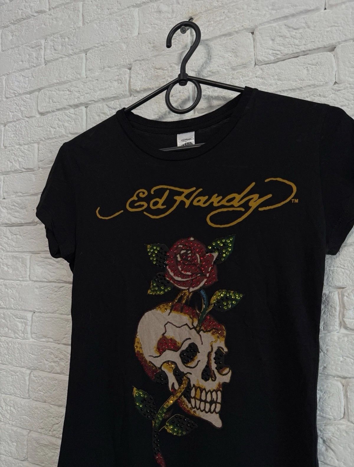 Ed Hardy Ed Hardy Womens T-shirt Ringstones USA Made Sz S Size S / US 4 / IT 40 - 2 Thumbnail