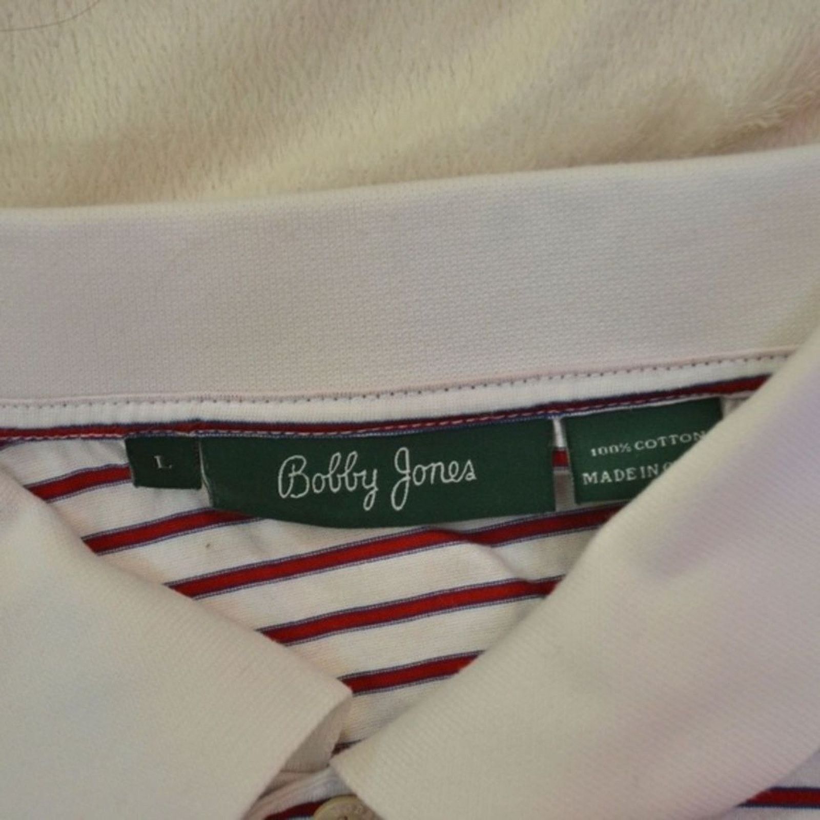Bobby Jones Bobby Jones Red & White Striped Polo Shirt | Sz L Size US L / EU 52-54 / 3 - 4 Thumbnail