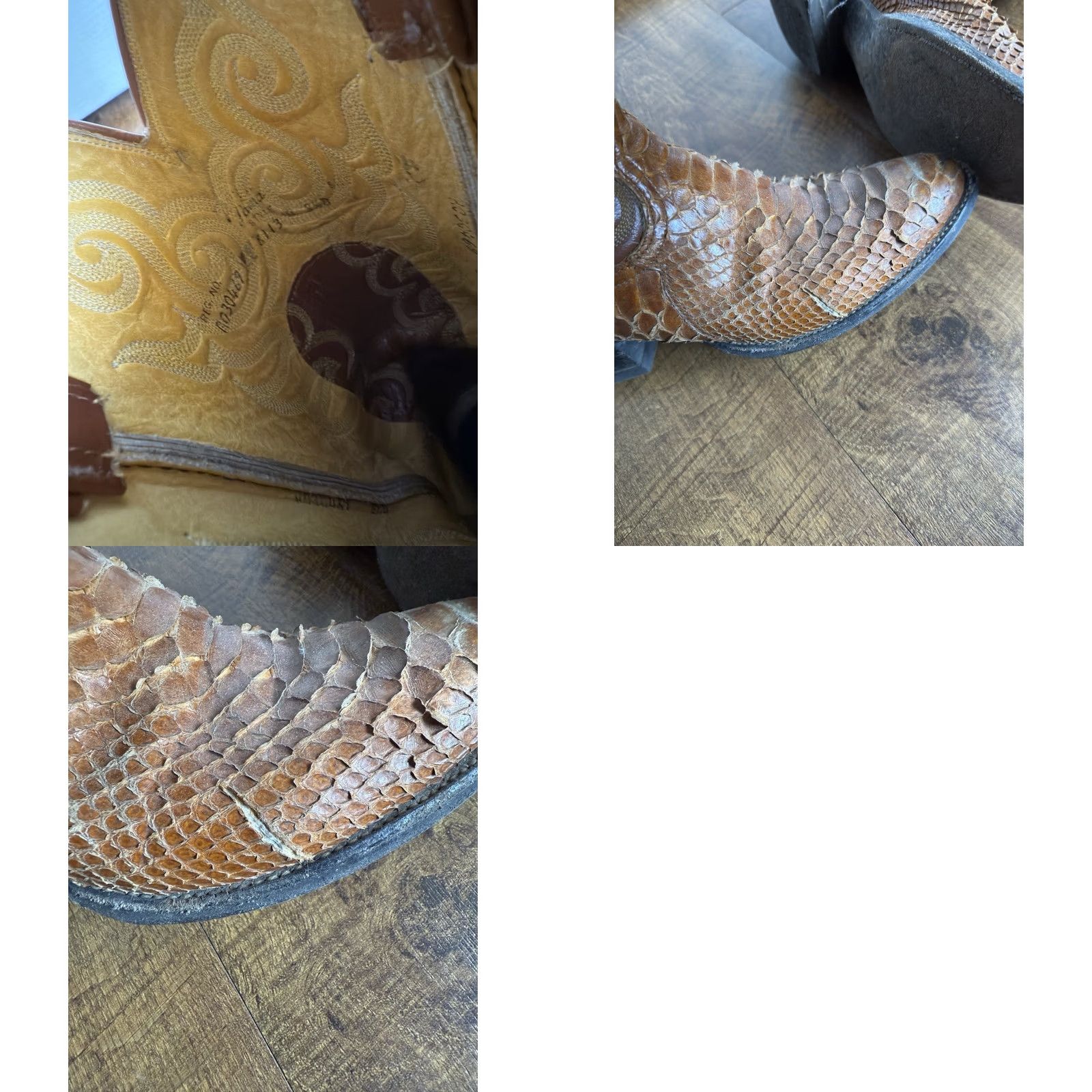 Tony Lama VINTAGE Tony Lama 8113 Exotic Python Brown Label Men's Size 8.5D Cowboy Boots - READ Size US 9 / EU 42 - 8 Thumbnail