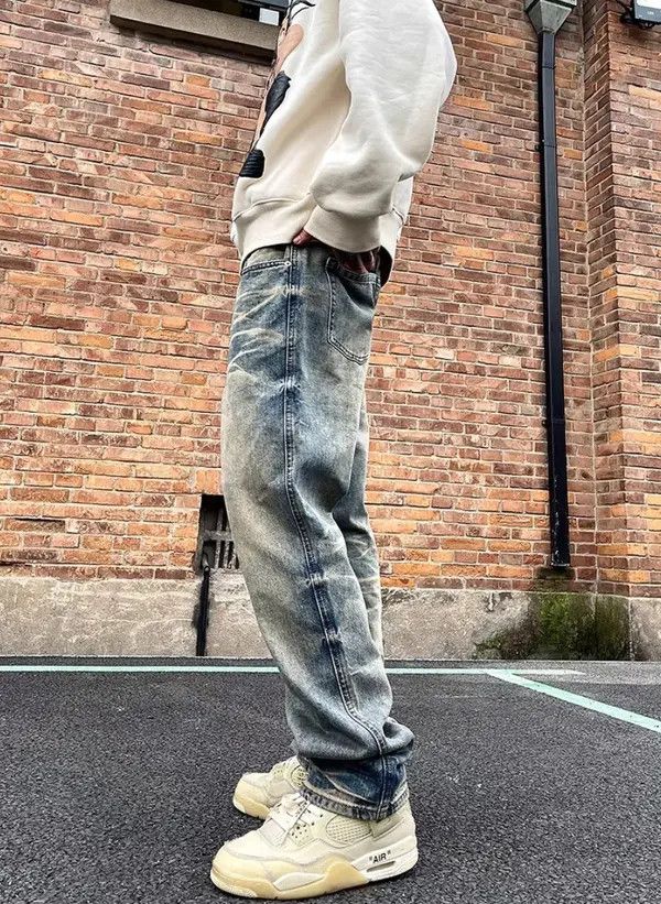 VIBE Vintage washed ripple design rare jeans Size US 33 - 4 Thumbnail