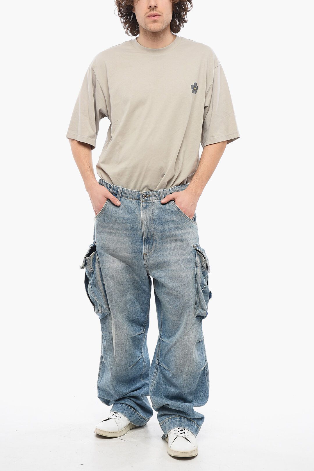 1989 STUDIO og1mm0725 Baggy Fit Cargo Jeans in Blue Size US 27 - 5 Thumbnail