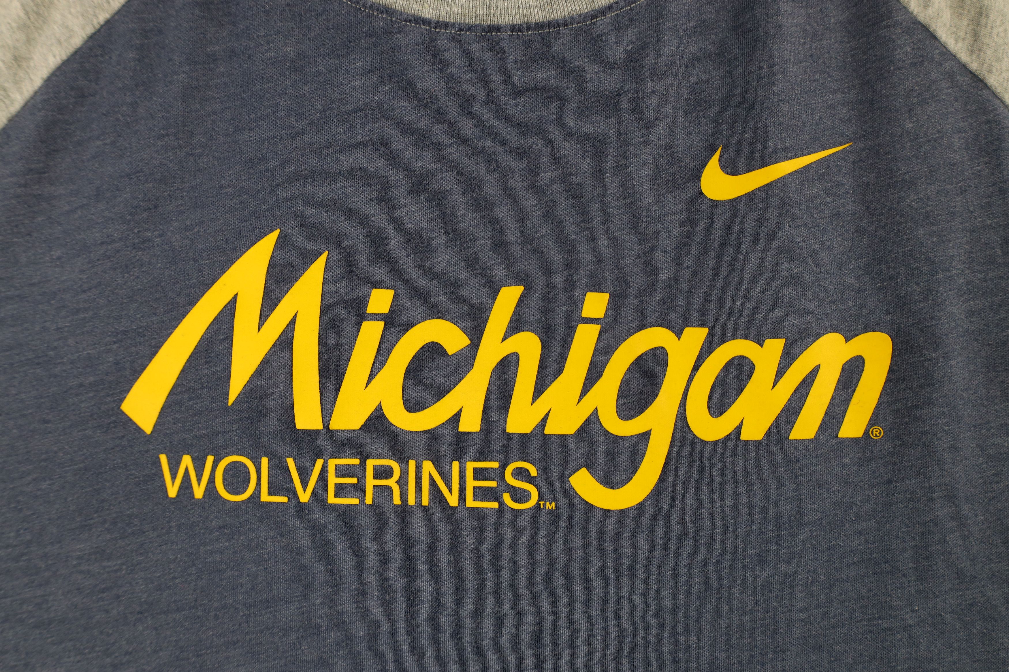 Nike × Vintage Retro Nike University of Michigan Short Sleeve T-Shirt Size US XL / EU 56 / 4 - 5 Thumbnail