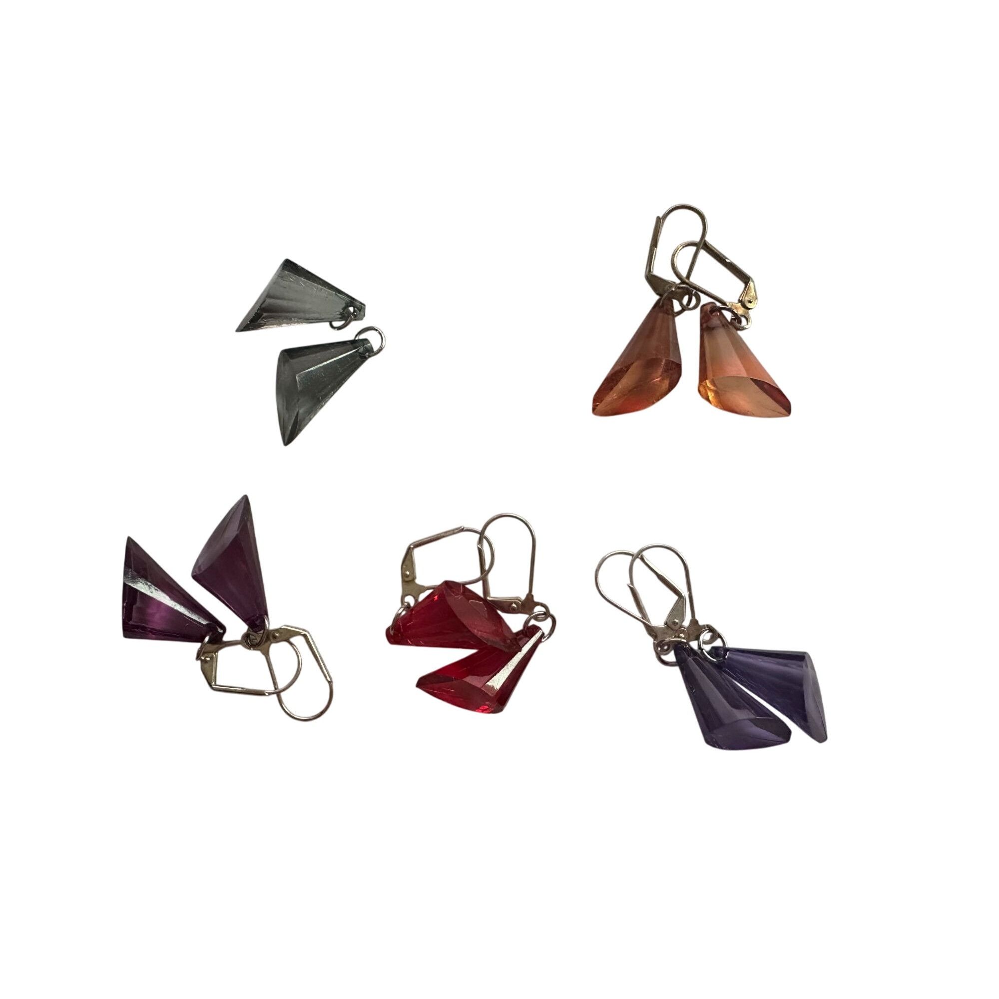 Other 5 Pairs of Women's Dangle Earrings (Gray, Red, Orange, Purpl Size ONE SIZE - 4 Thumbnail