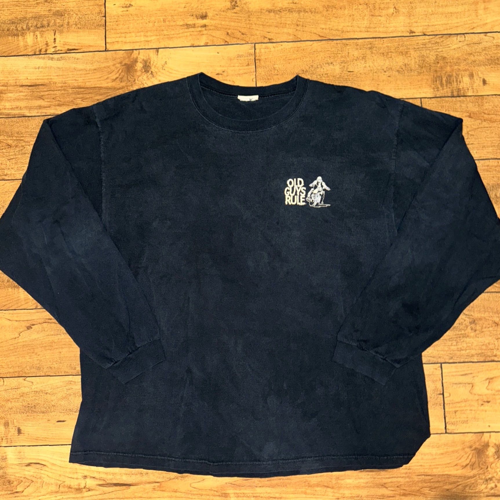 Vintage Old Guys Rule T-Shirt Long Sleeve Motorcycle Black 2XL Mens 25X29 Y2K Size US XXL / EU 58 / 5 - 3 Thumbnail