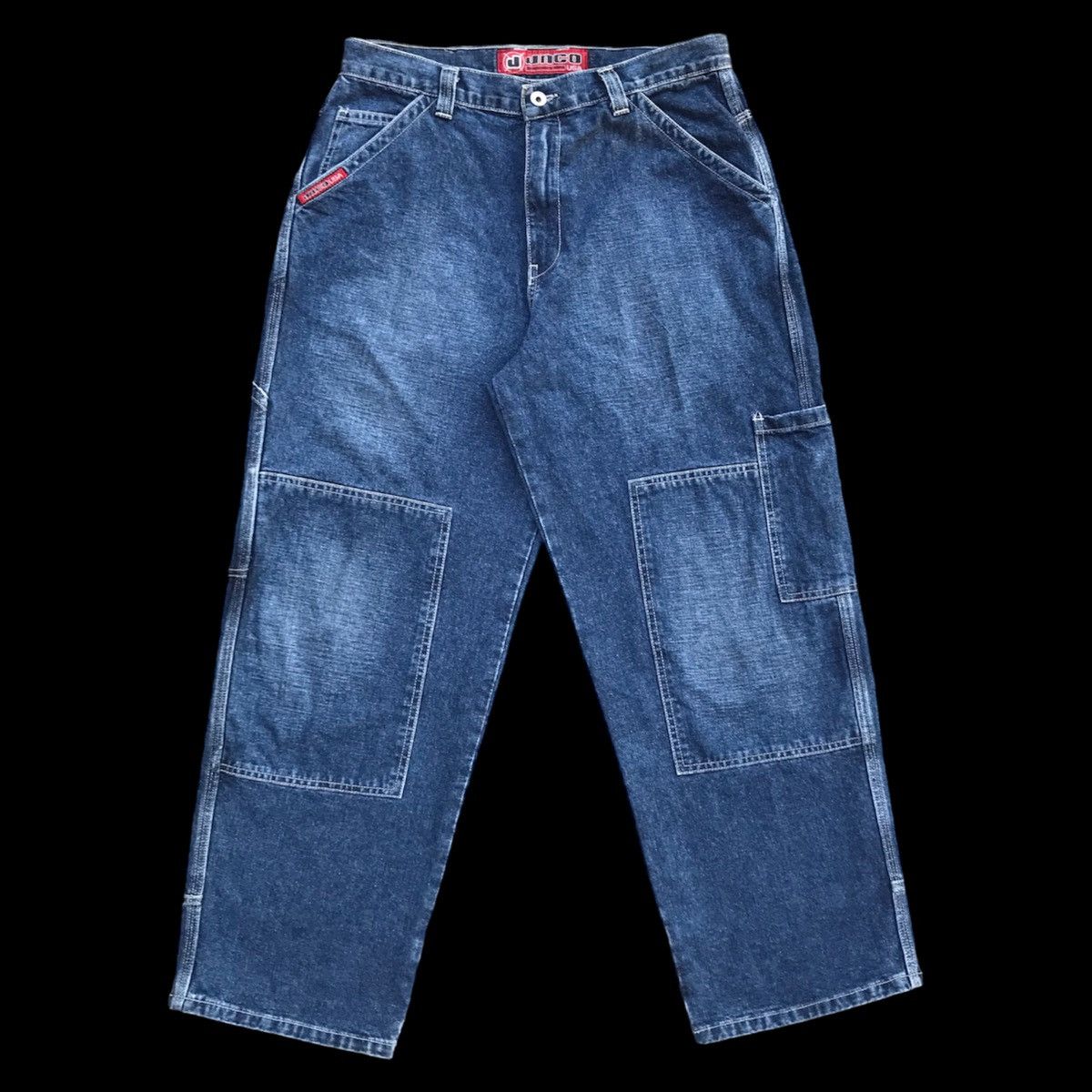 image of Jnco Kedge Double Knee Carpenter Jeans in Indigo Blue, Men's (Size 34)